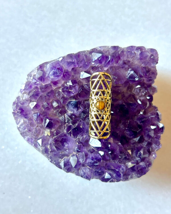 Accented Stone Brass Dreadlock Bead