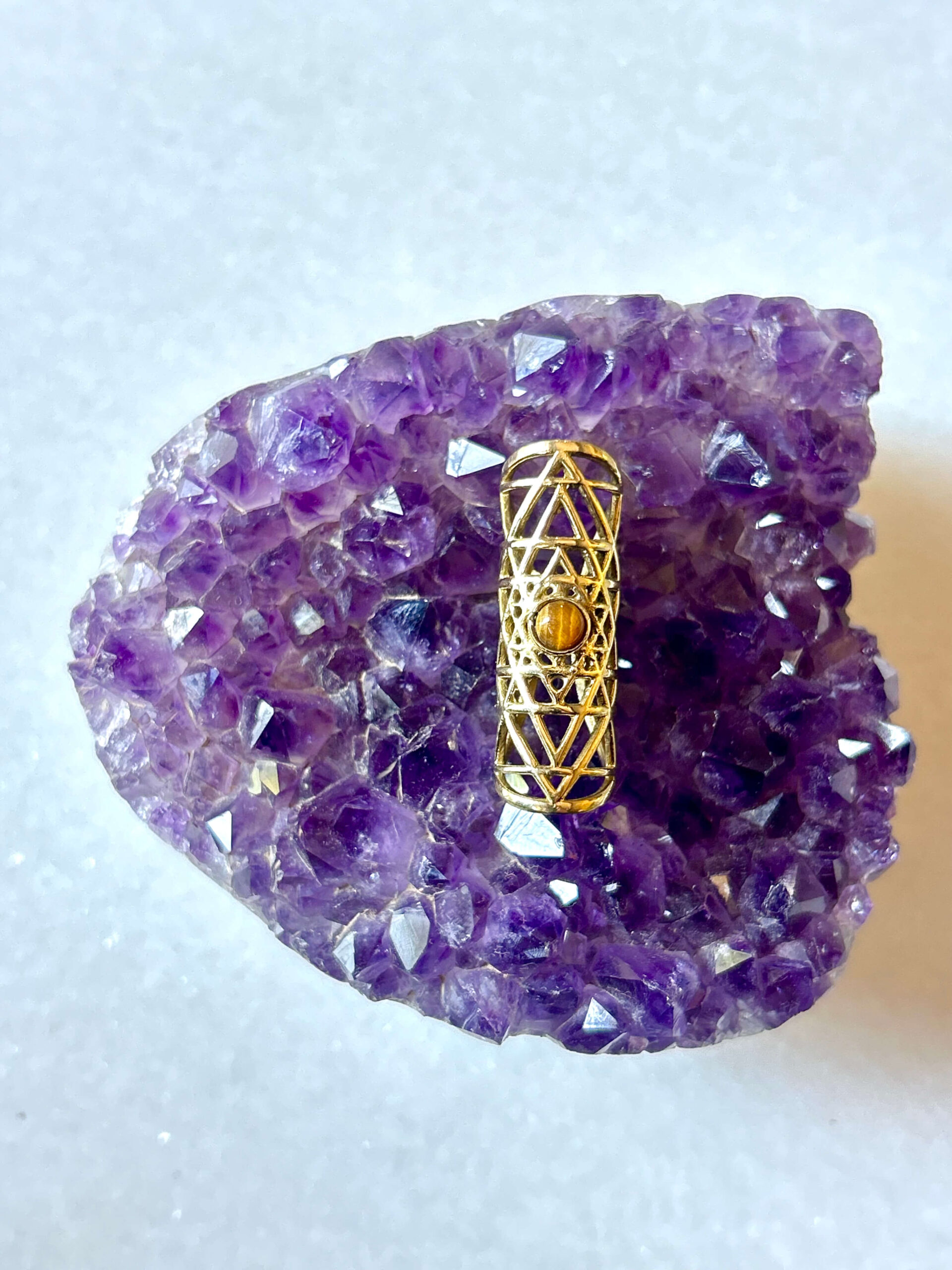 Accented Stone Brass Dreadlock Bead