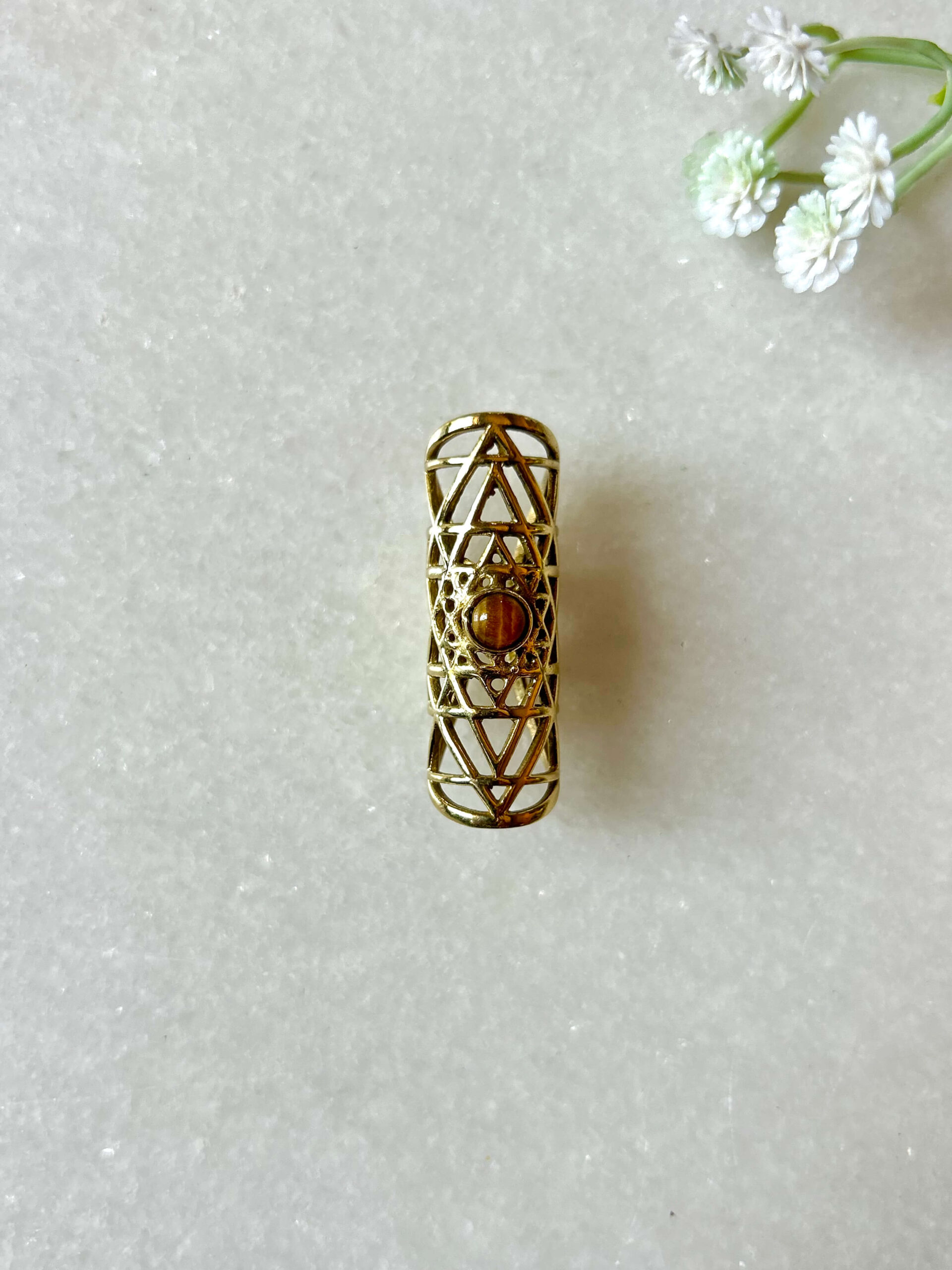 Accented Stone Brass Dreadlock Bead - Image 2