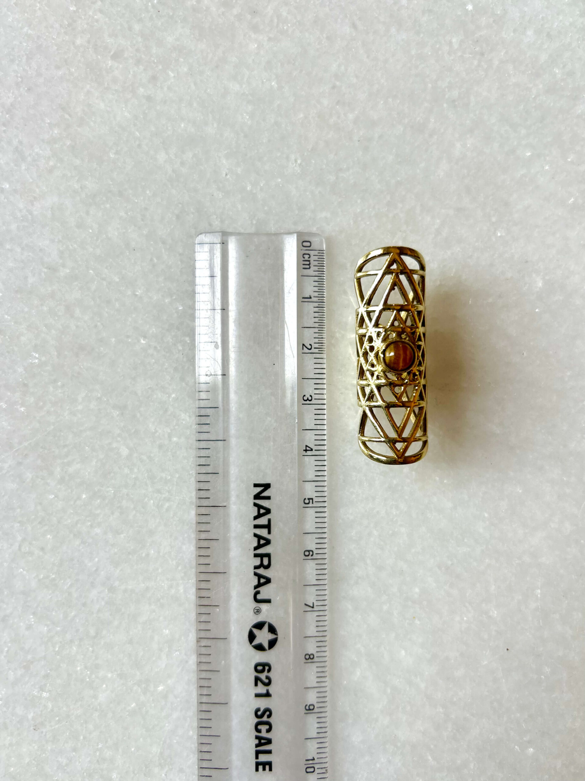 Accented Stone Brass Dreadlock Bead - Image 3