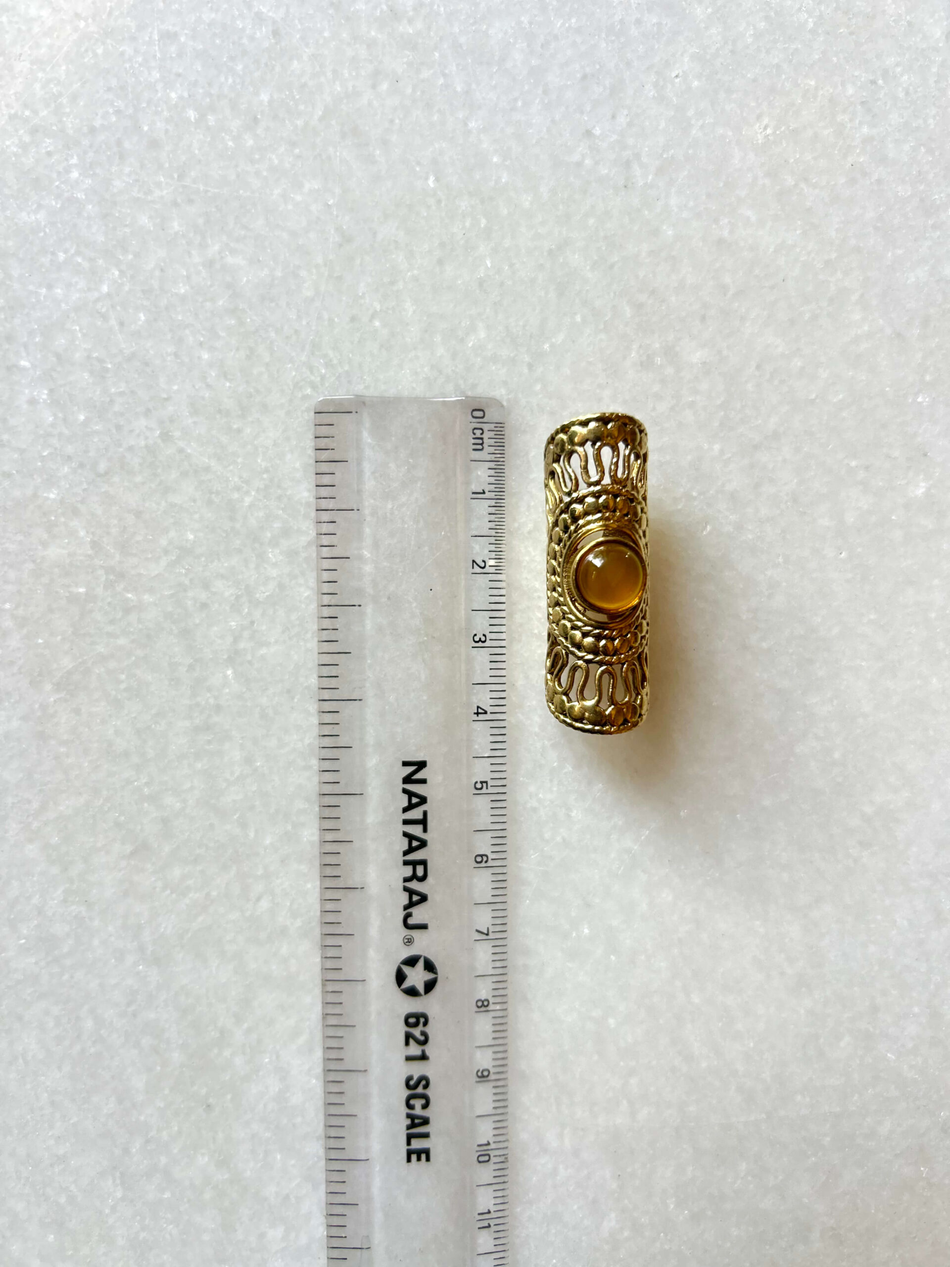 Decorative Cabochon Yellow Onyx Brass Dreadlock Jewelry - Image 3
