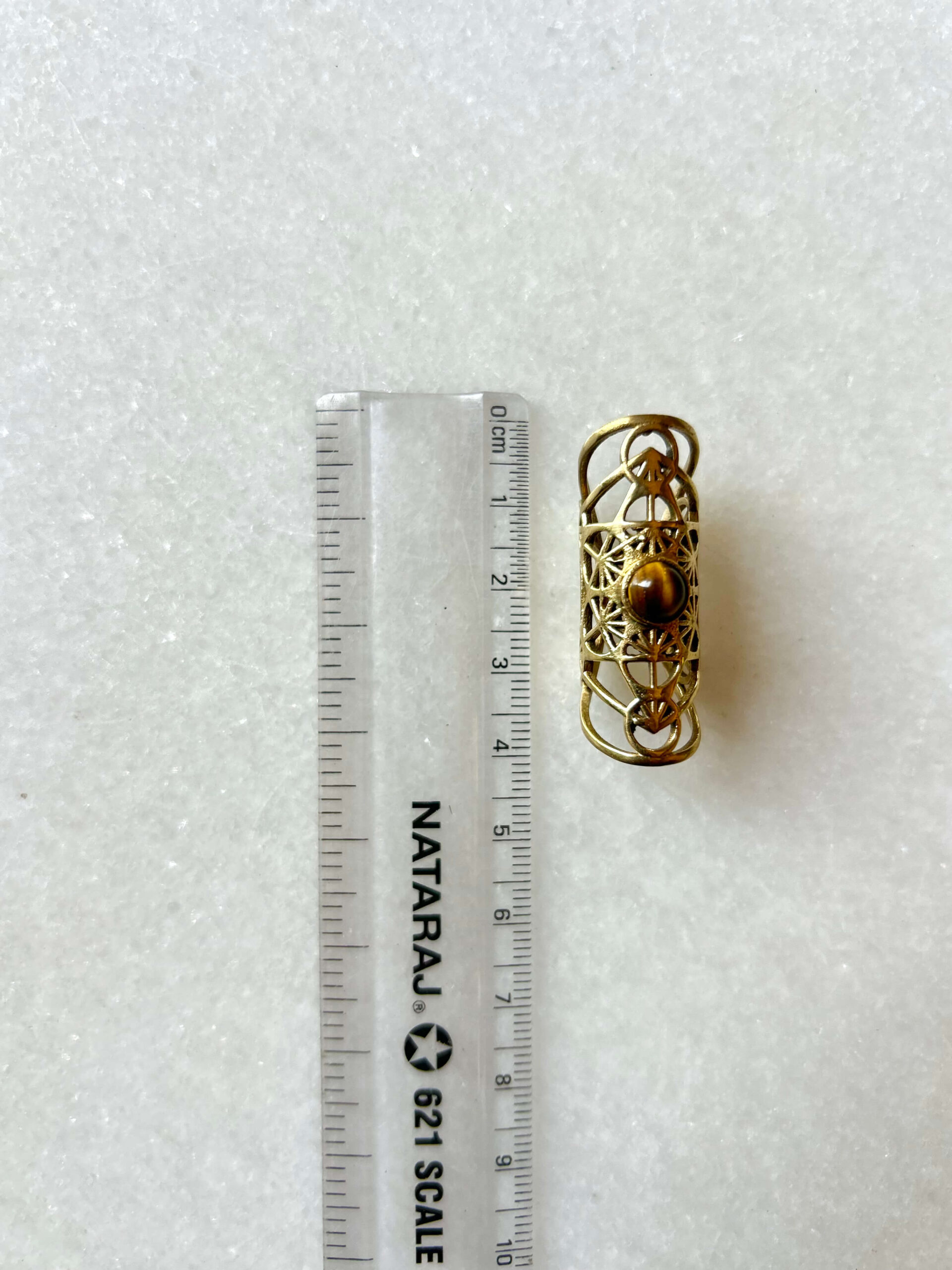Sacred Geometry Tiger Eye Brass Dreadlock Jewelry - Image 3