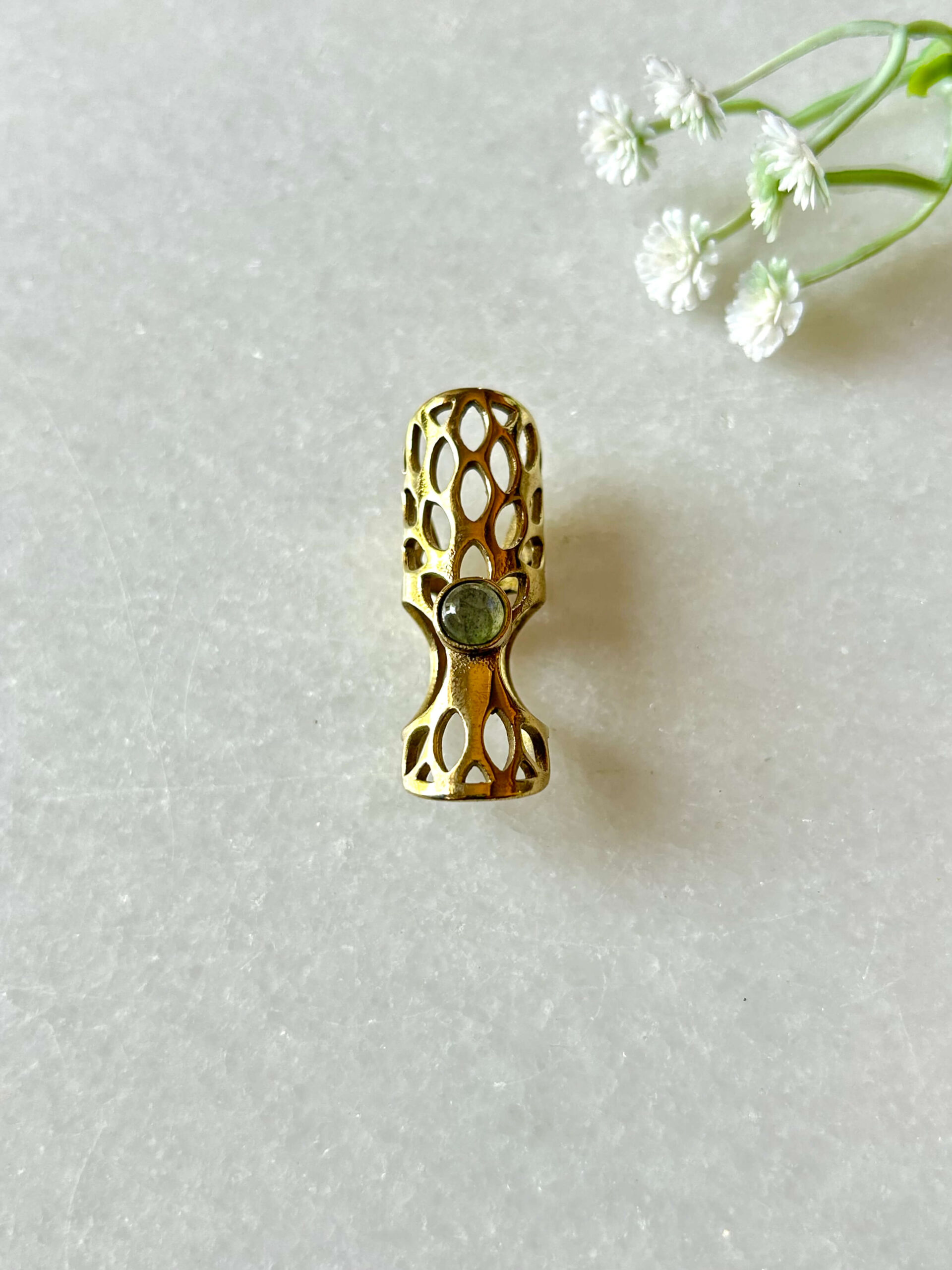 Decorative Labradorite Brass Dreadlock Jewelry - Image 3