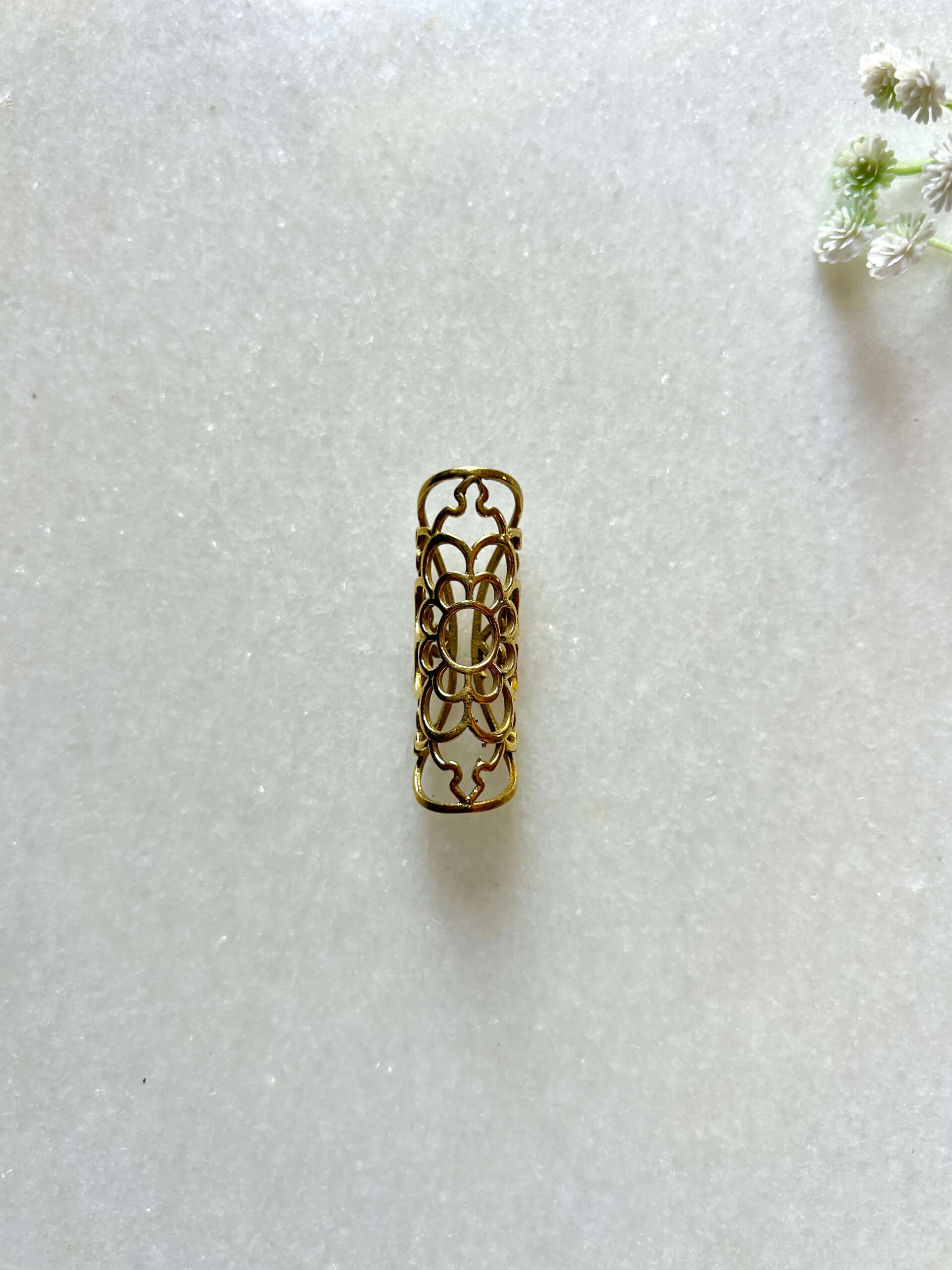 Circular Floret Brass Dreadlock Bead - Image 2