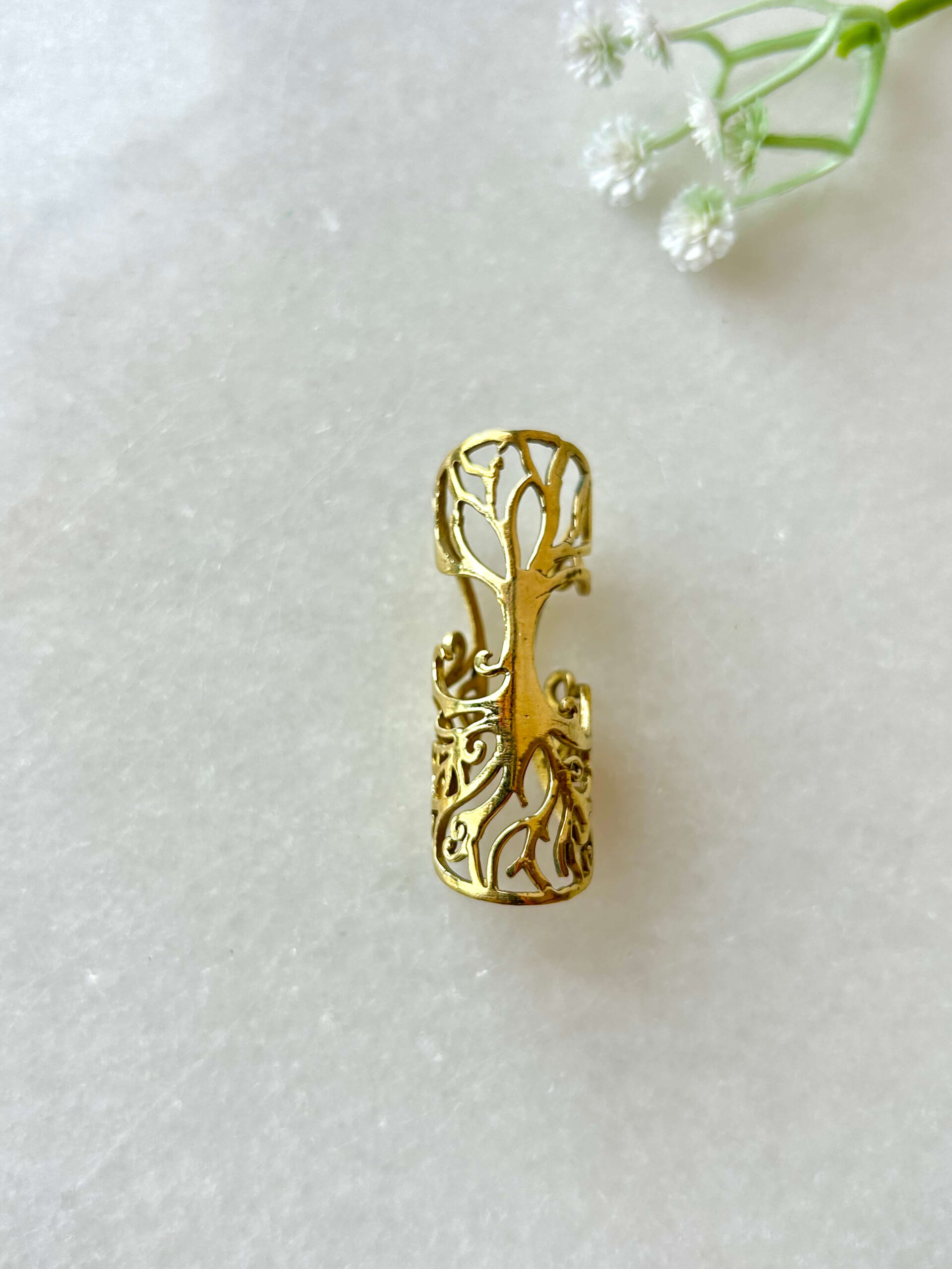 Big Tree of Life Brass Dreadlock Bead - Image 2