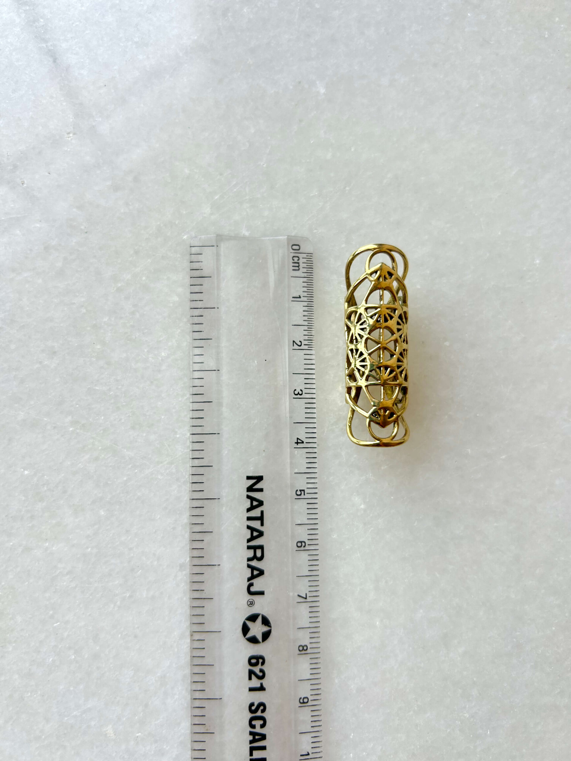 Geomtric Brass Dreadlock Bead - Image 3