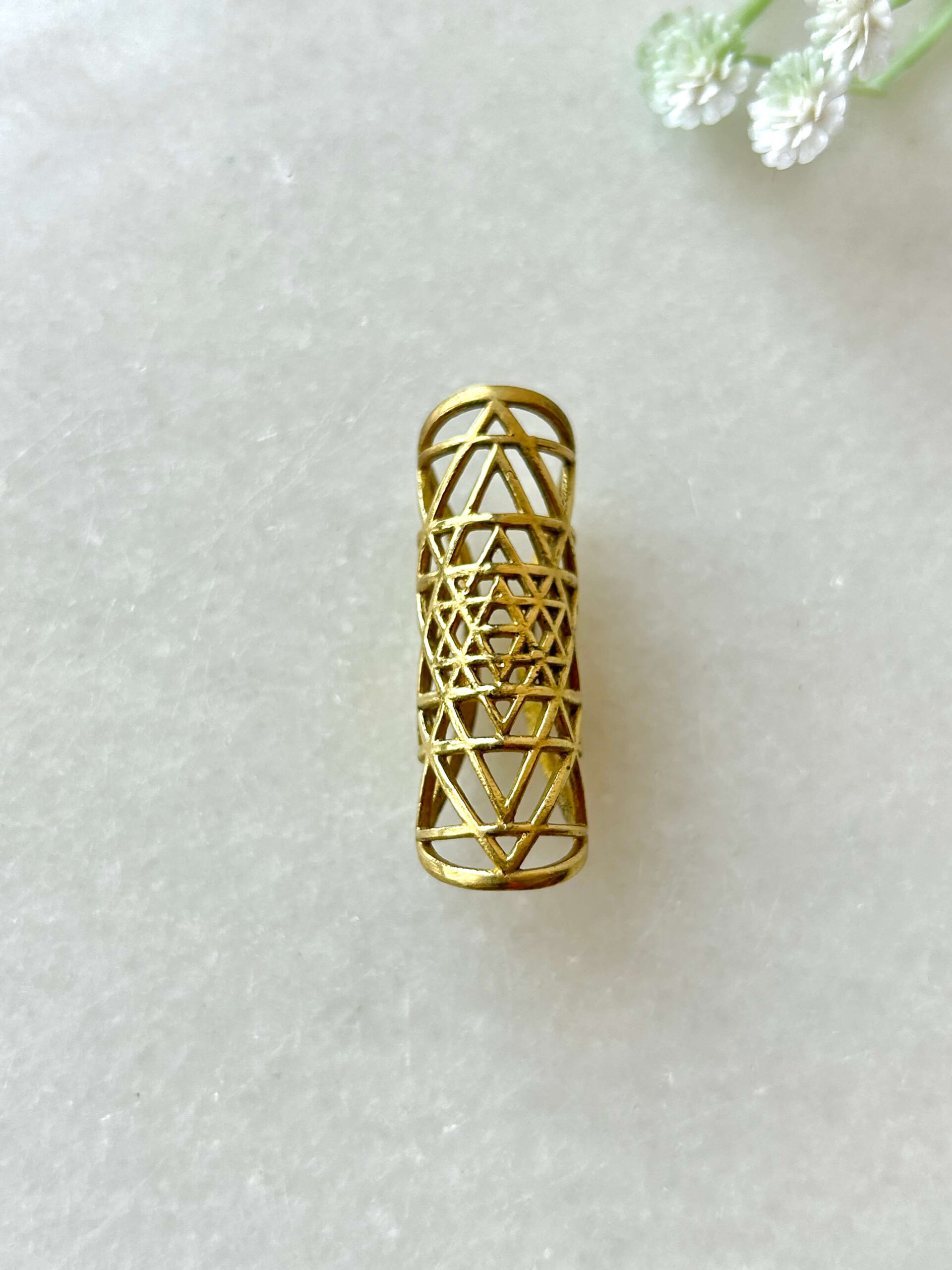 Sri Yantra Filigree Brass Dreadlock Jewelry - Image 2