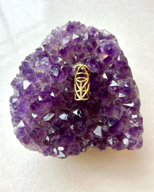 Crystal Prism Brass Dreadlock Bead