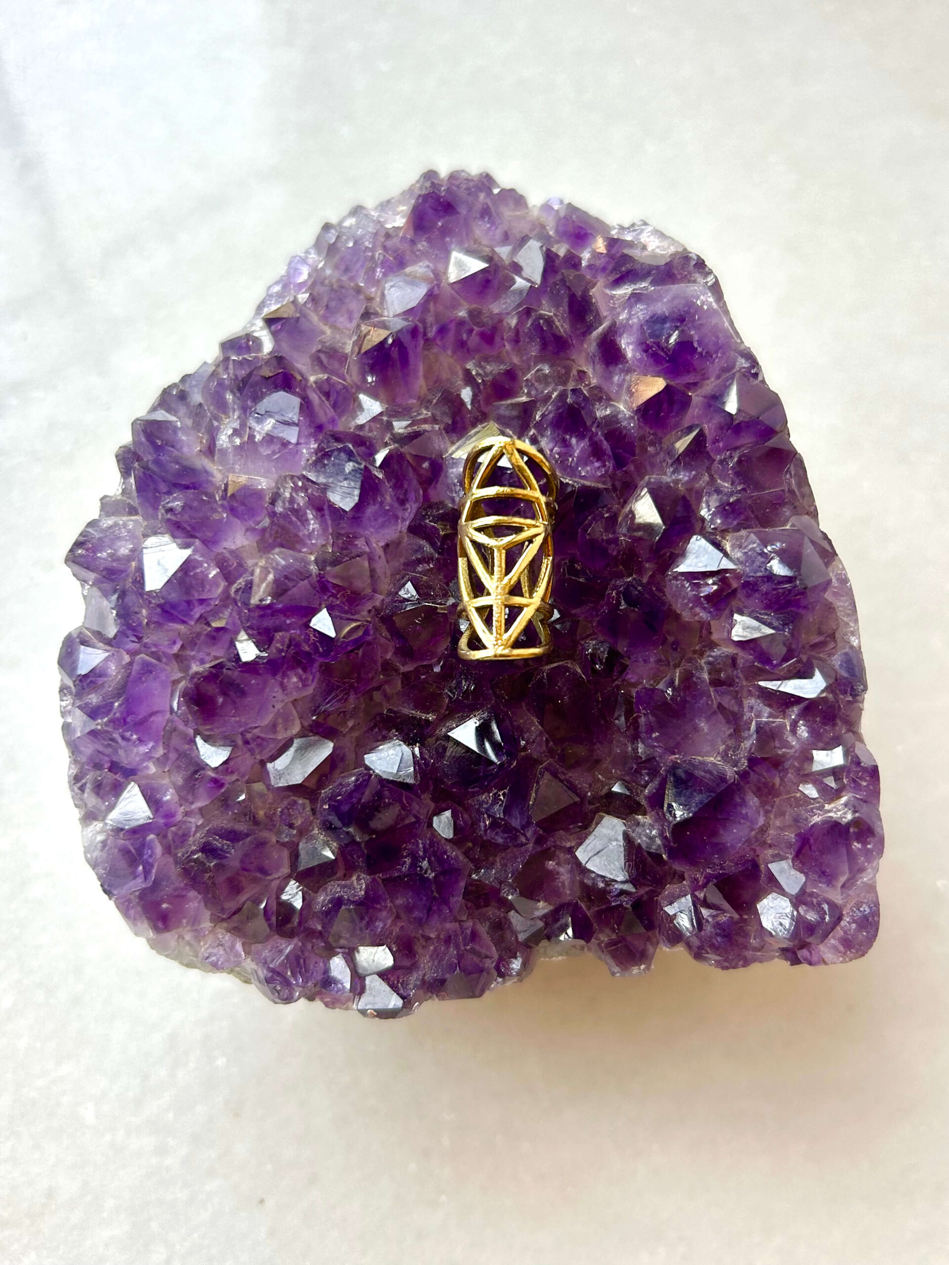 Crystal Prism Brass Dreadlock Bead