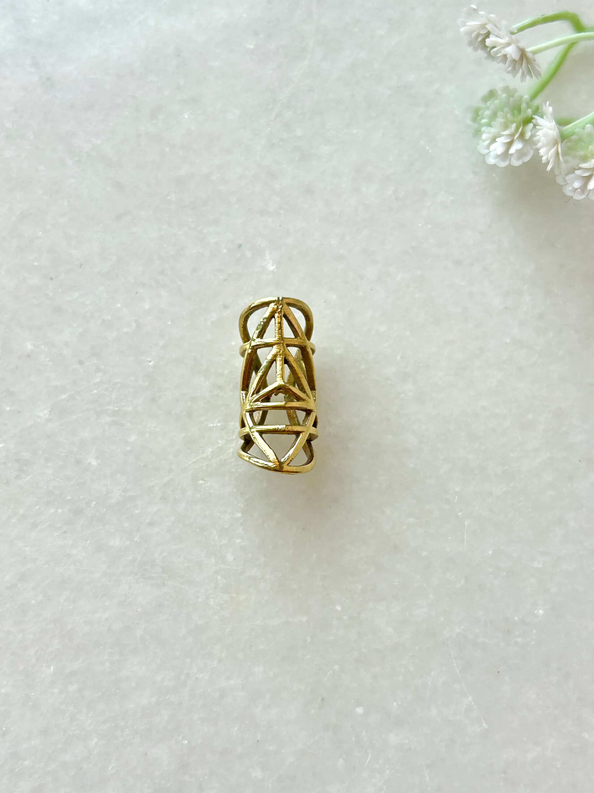 Crystal Prism Brass Dreadlock Bead - Image 2