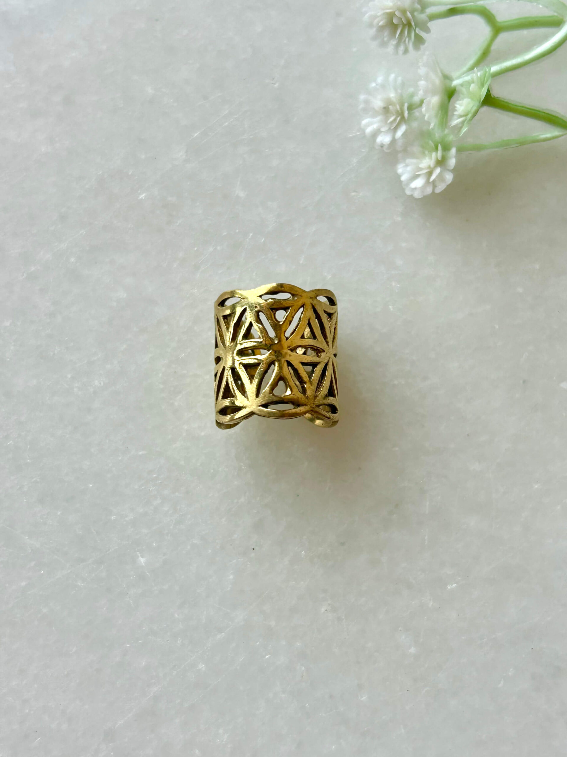 Circle of Life Mini Brass Dreadlock Bead - Image 2