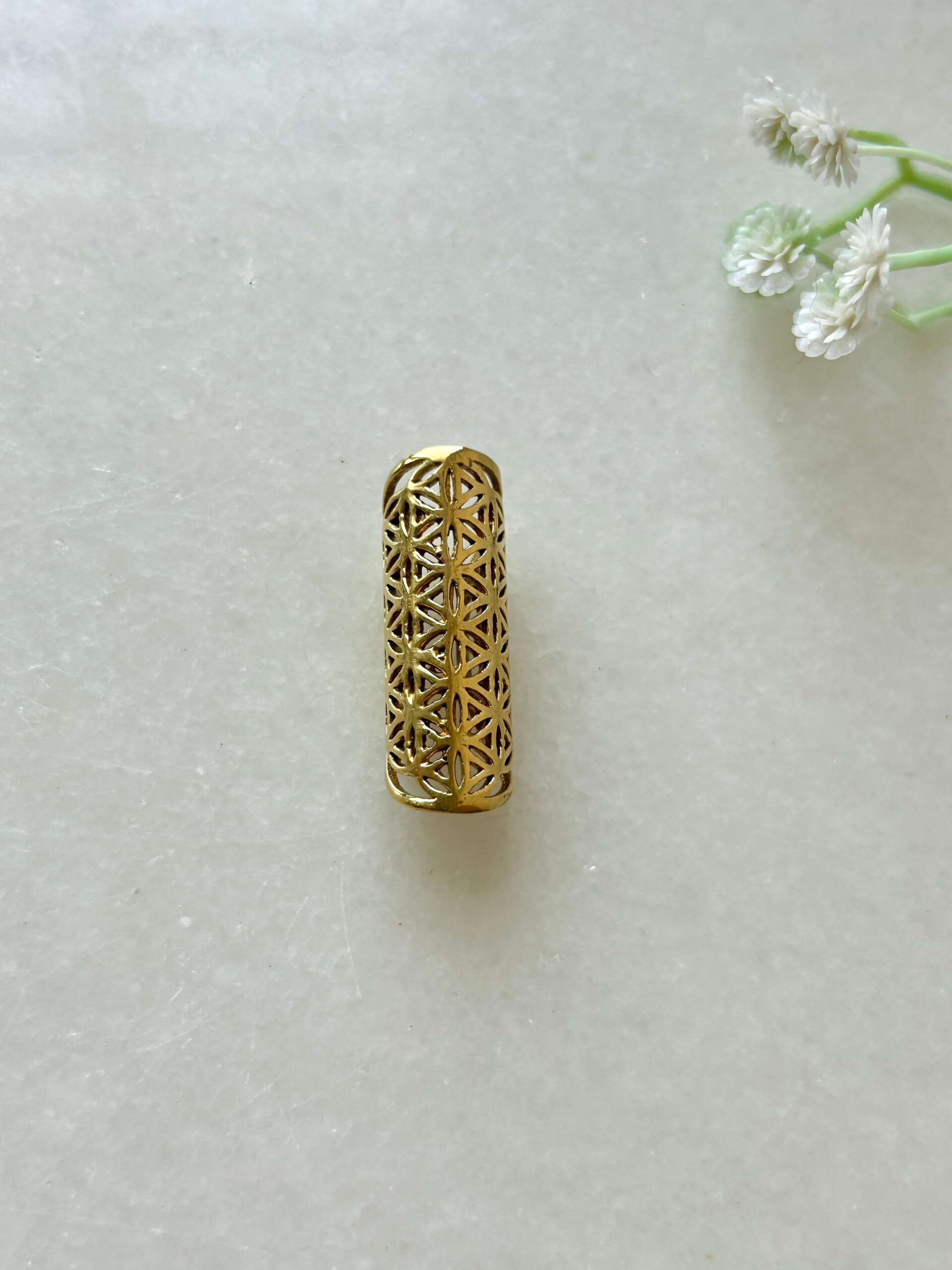 Iconic Flower of Life Brass Dreadlock Jewelry - Image 2