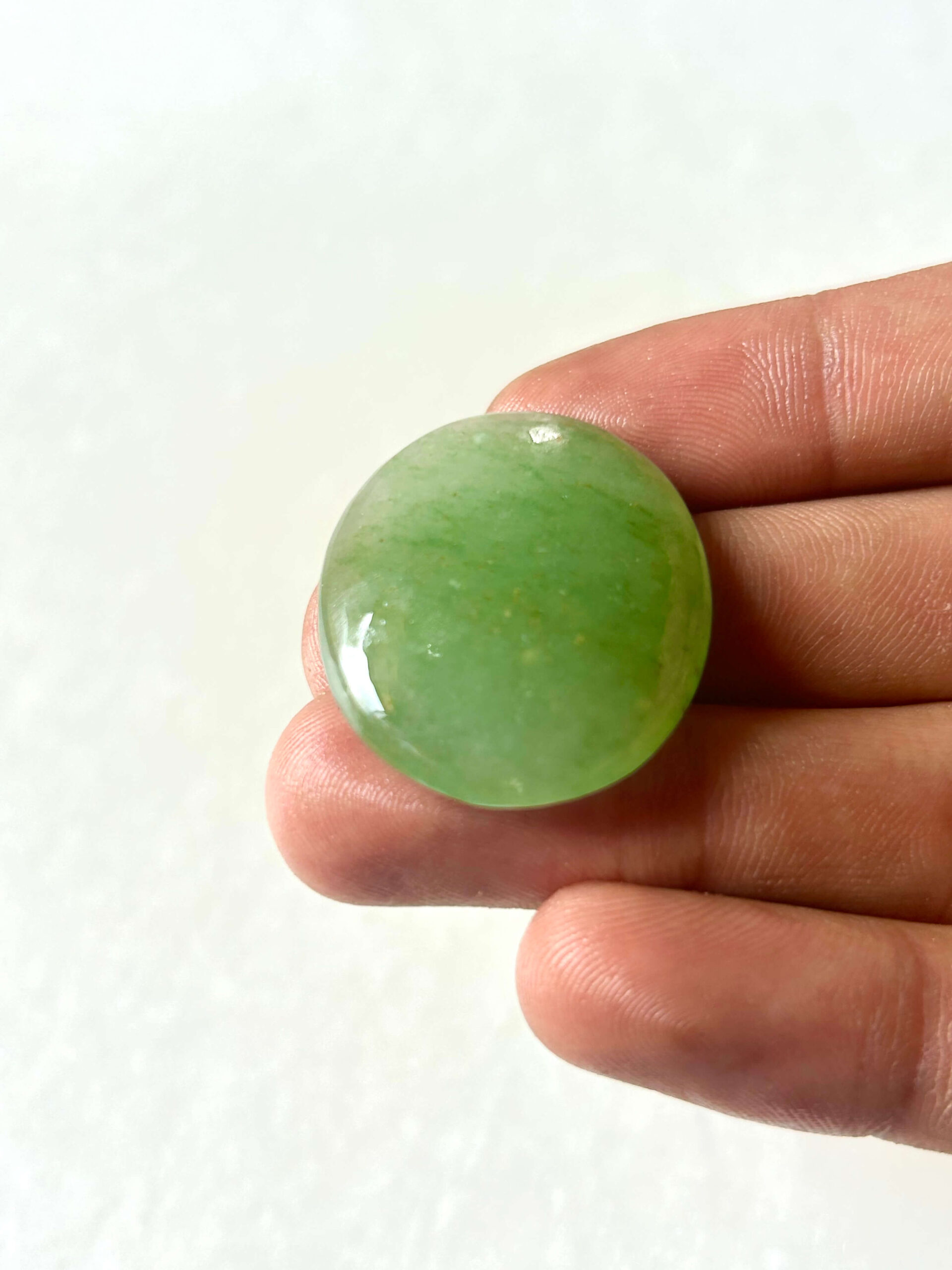 32 mm Freeform Green Jade Cabochon