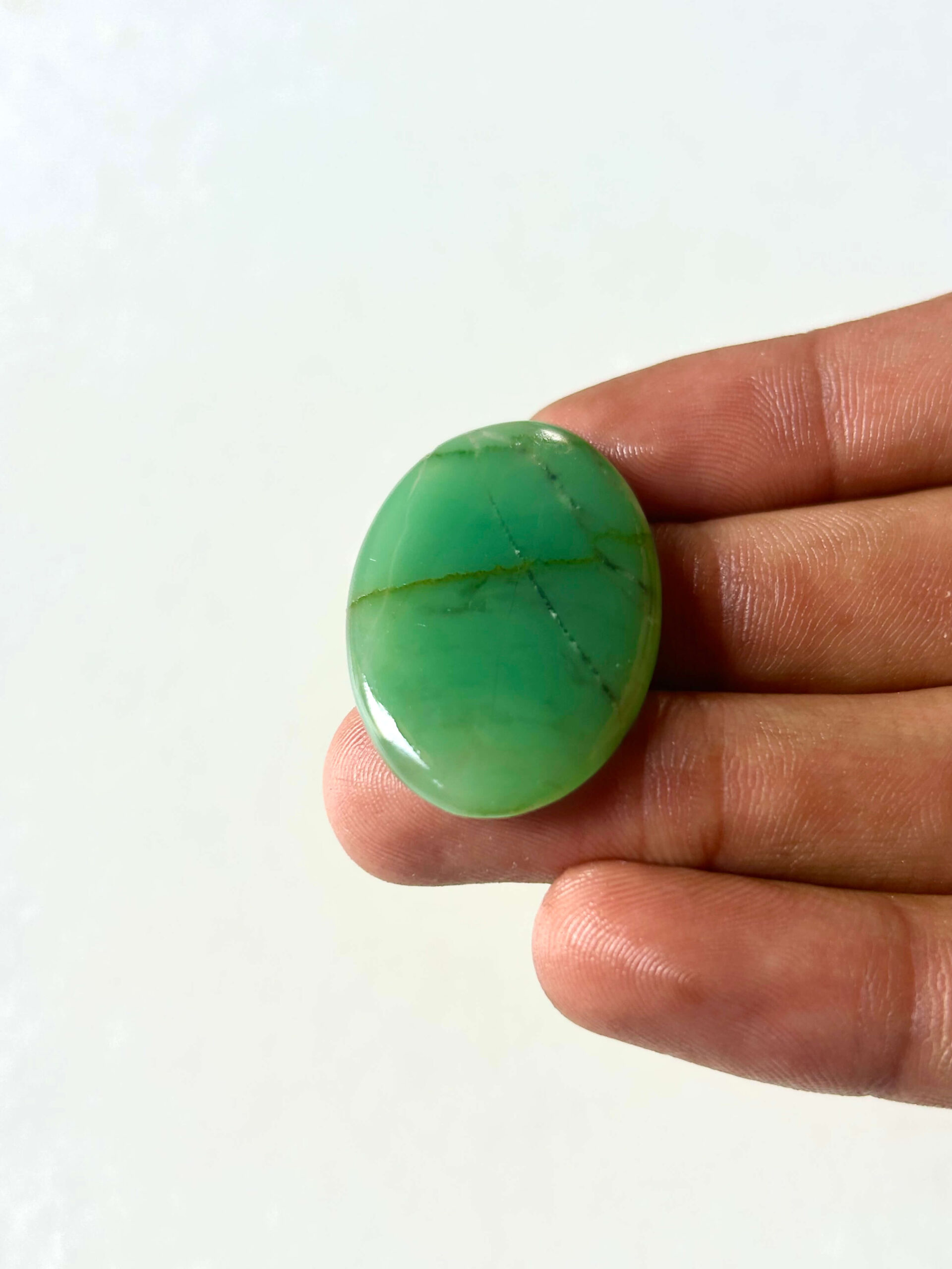 36 mm Freeform Green Jade Cabochon