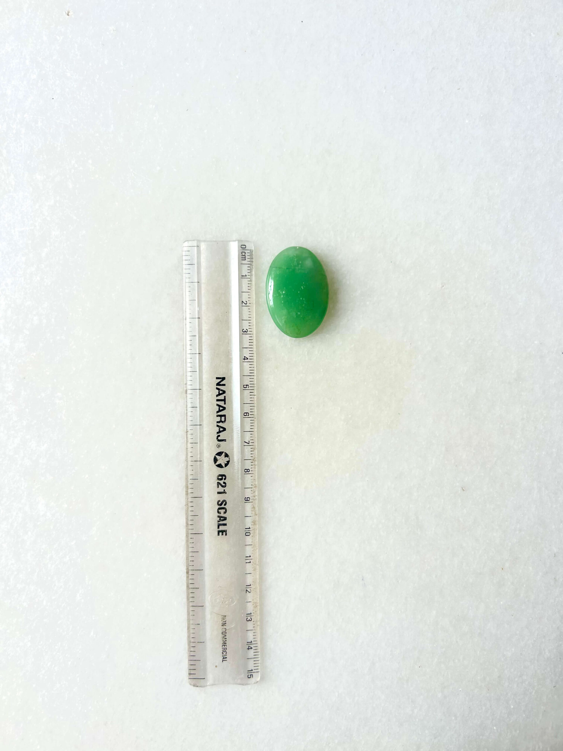 33 mm Green Jade Cabochon for Macrame - Image 2