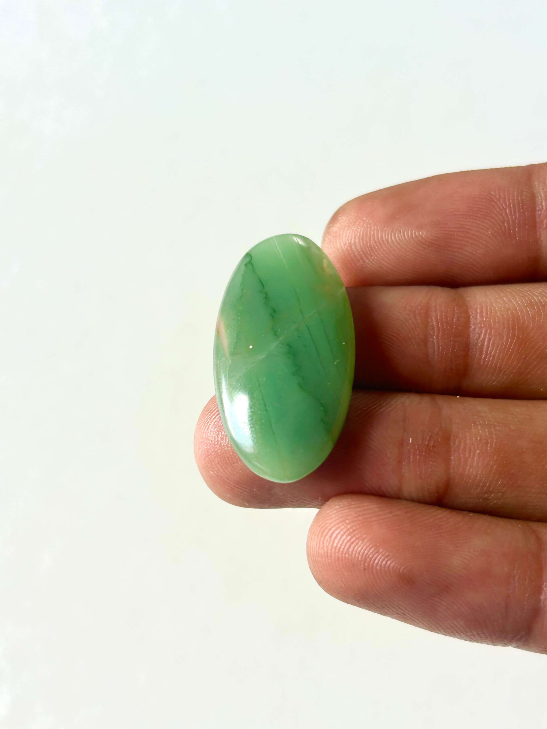 32 mm Green Jade Cabochon