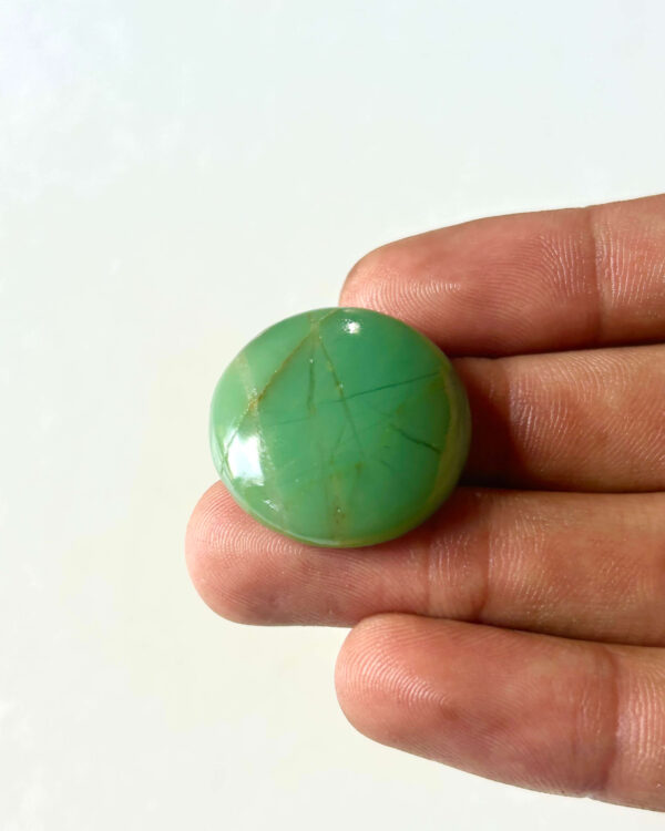 23 mm Green Jade Cabochon for Macrame