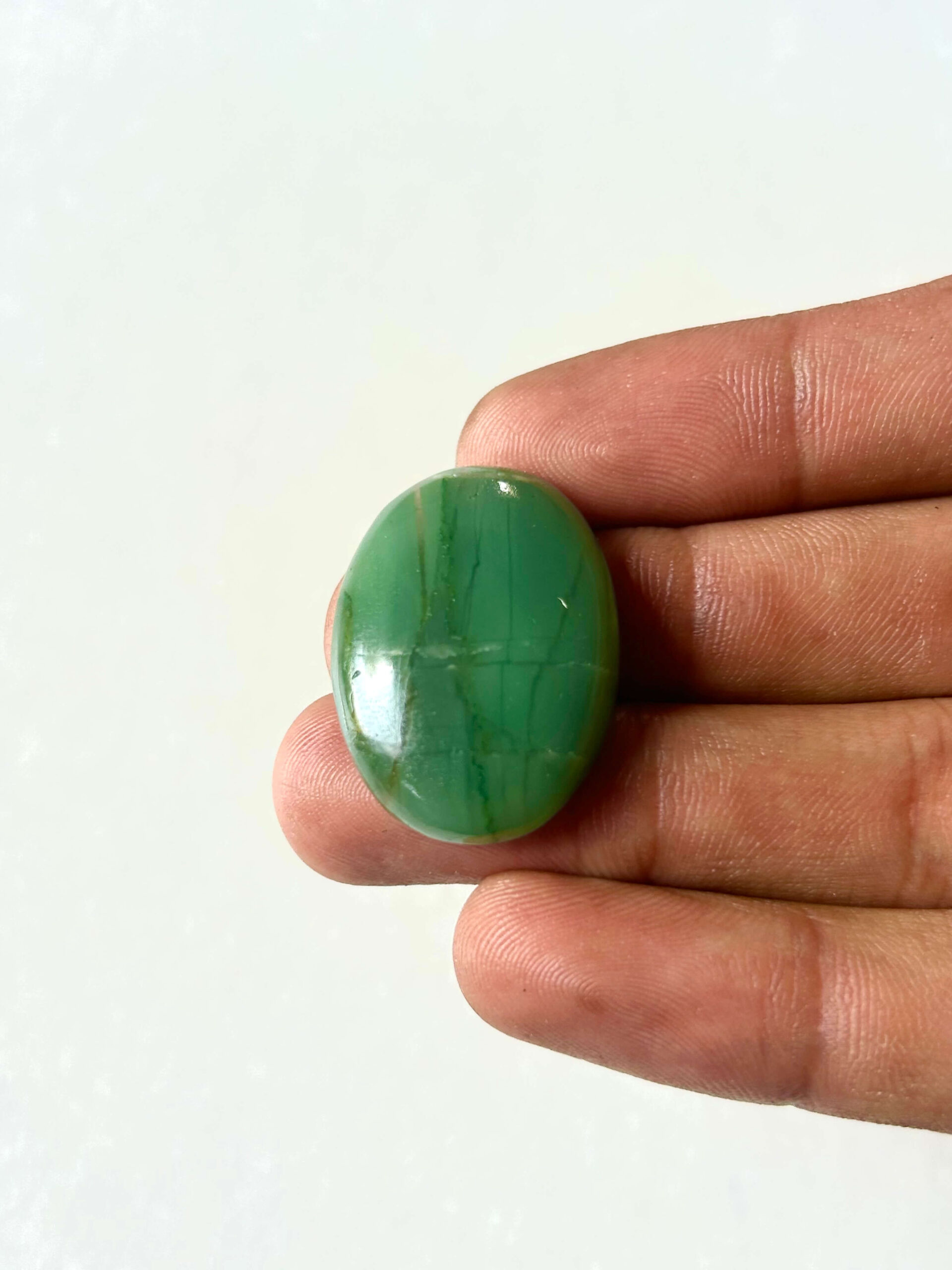 30 mm Green Jade Cabochon for Macrame