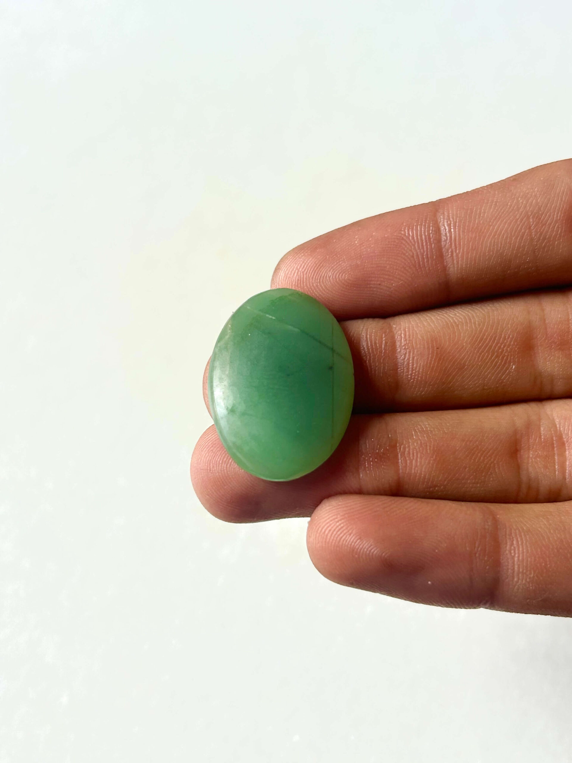 30 mm Green Jade Cabochon for Macrame