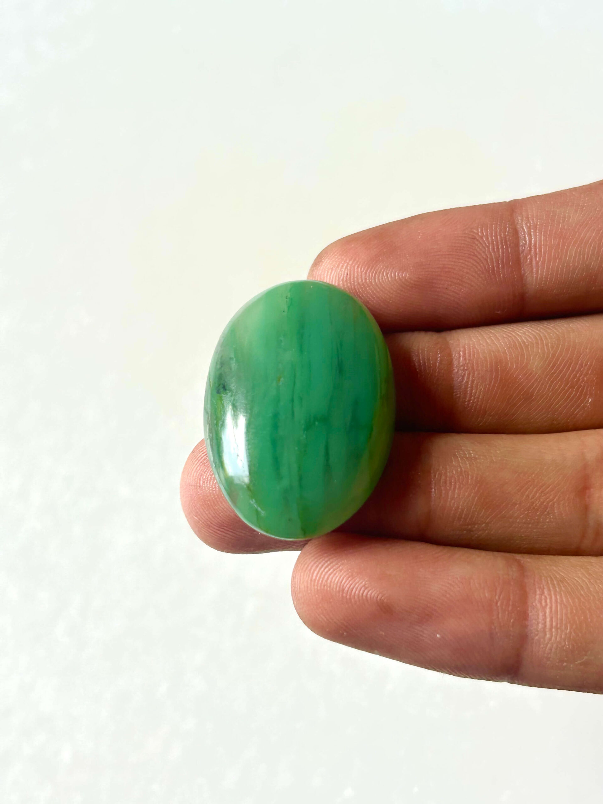 35 mm Green Jade for Jewelry Making