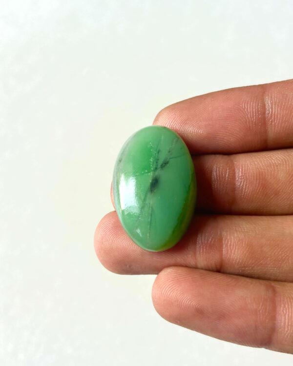30 mm Green Jade Cabochon for Macrame