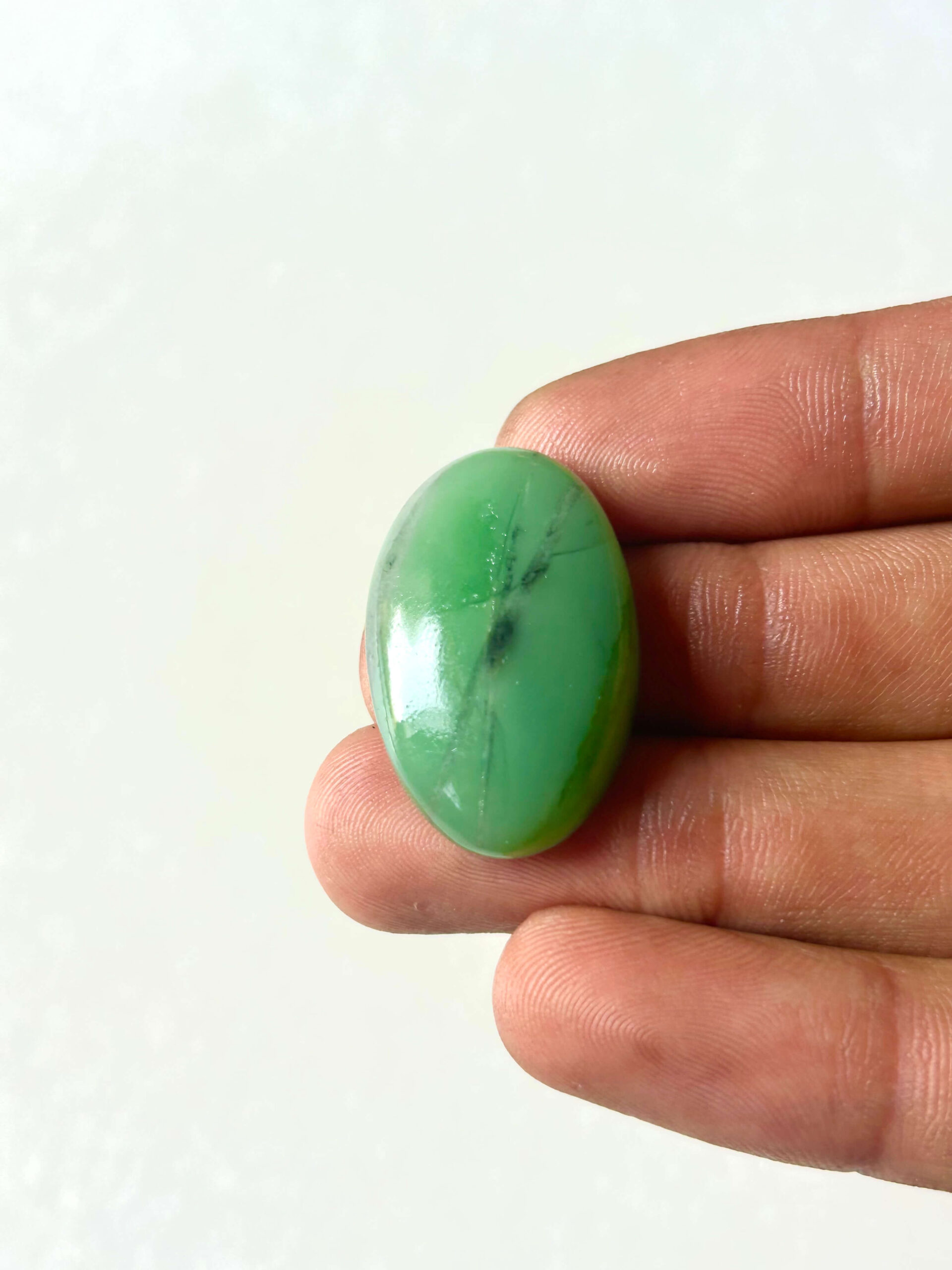 30 mm Green Jade Cabochon for Macrame