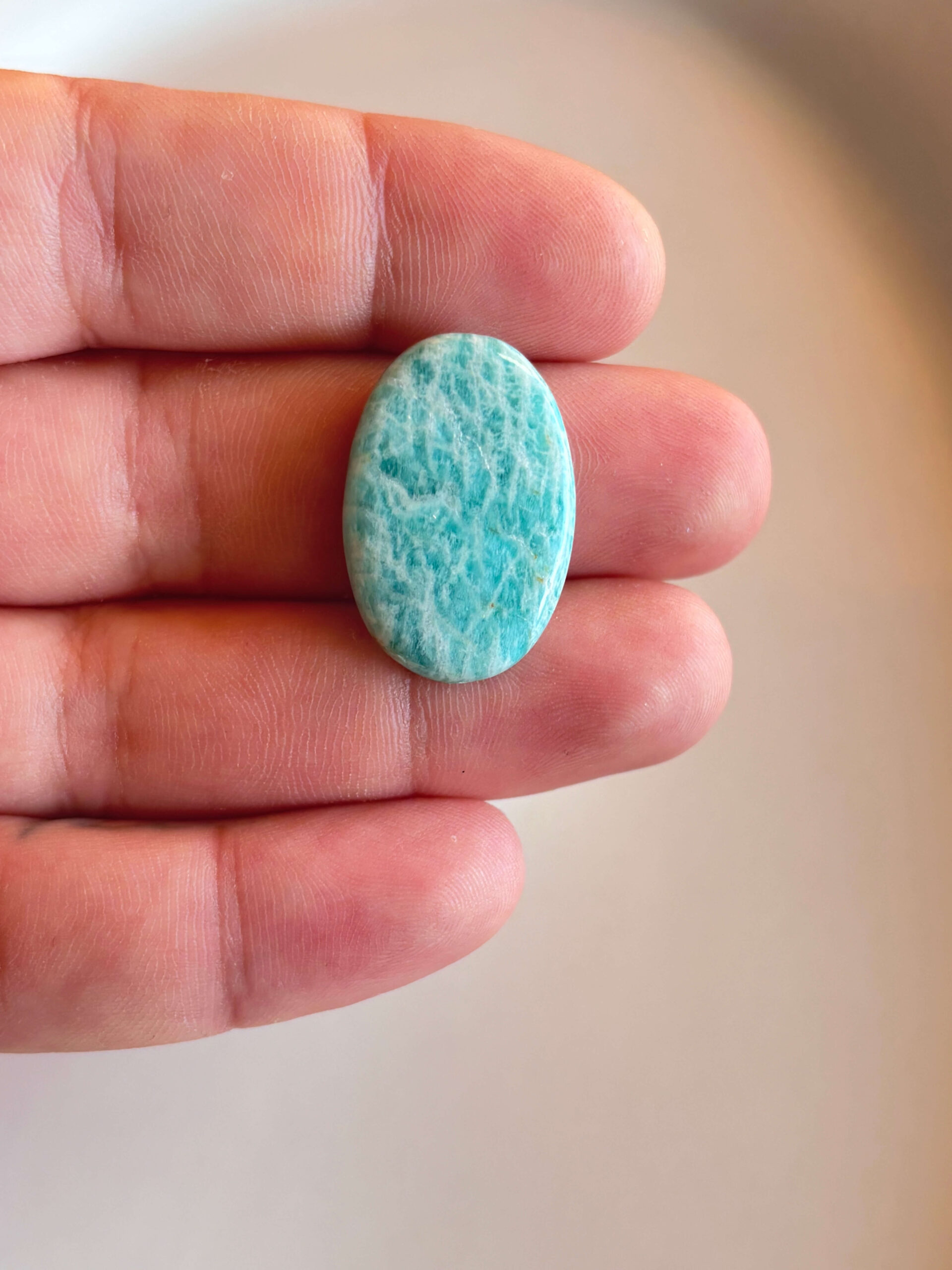 29mm Amazonite Cabochon for Beaded Pendants - Image 2