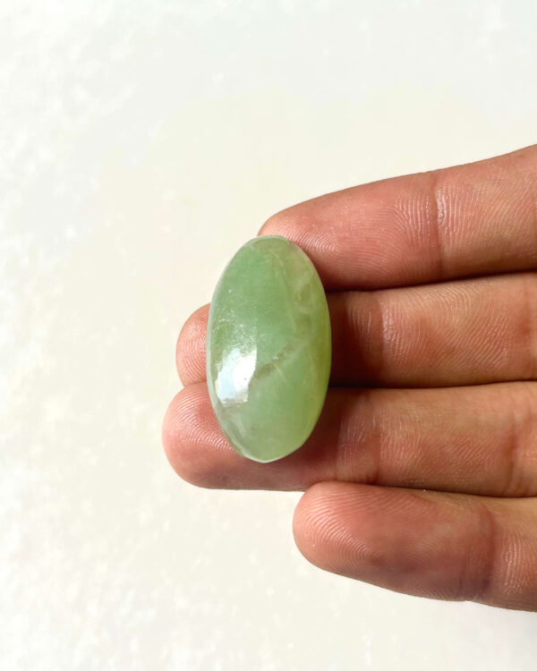 33 mm Green Jade Cabochon for Macrame