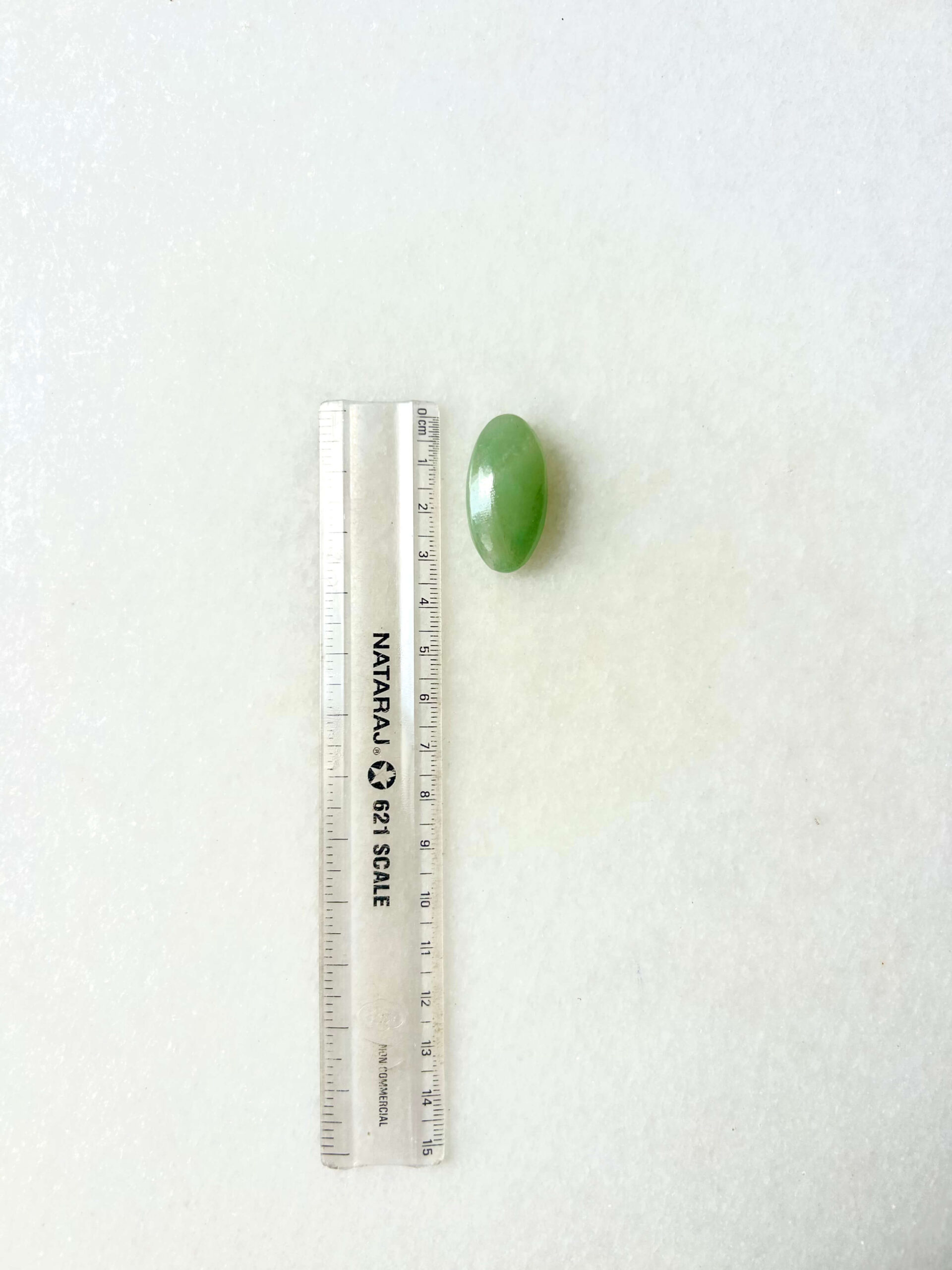 33 mm Green Jade Cabochon for Macrame - Image 2