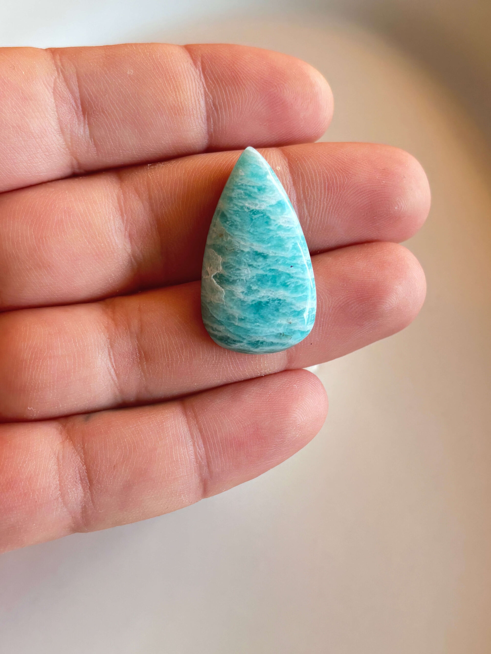 35mm Amazonite Cabochon for Macramé Settings - Image 2