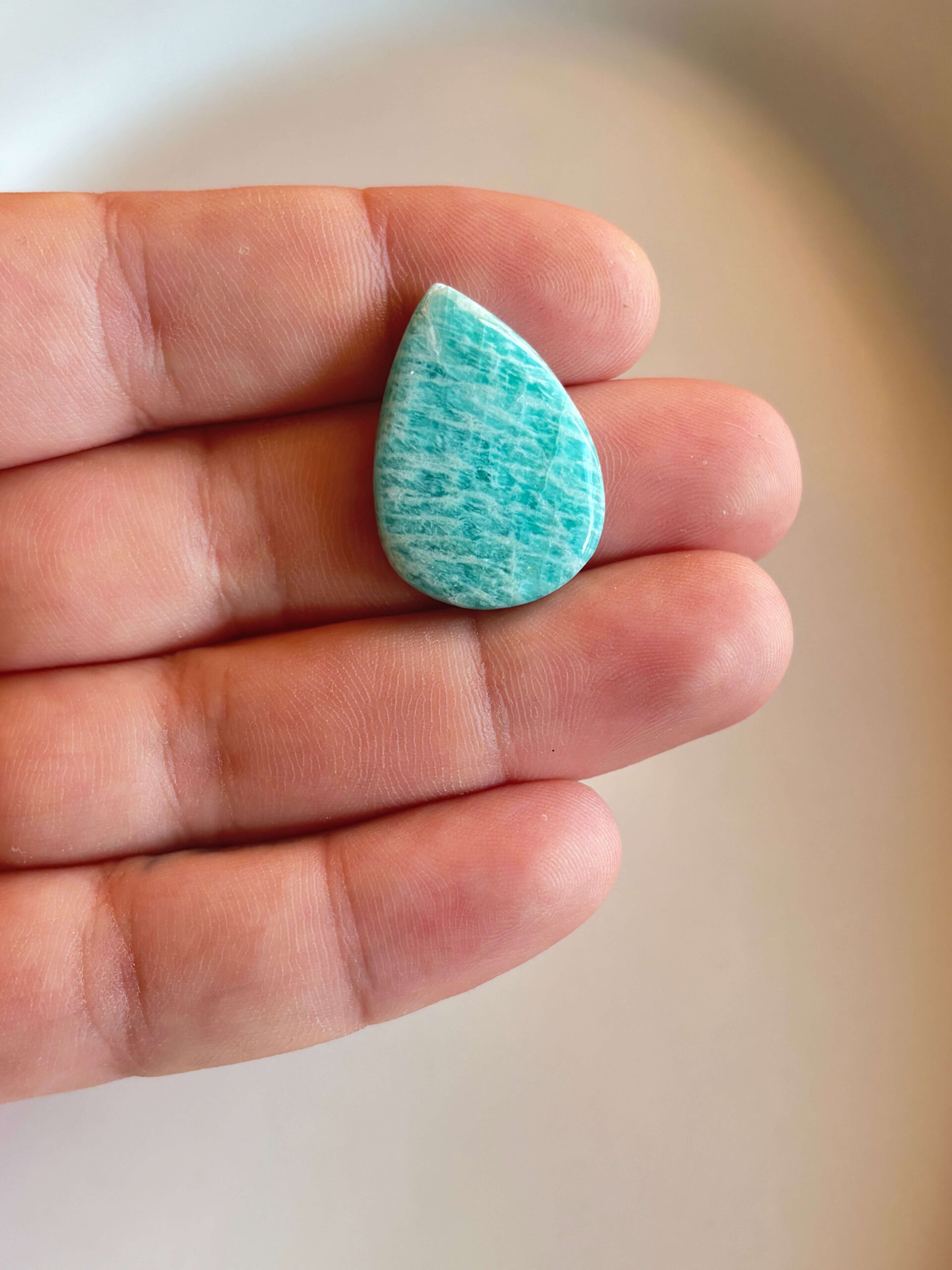 29mm Amazonite Cabochon for Macramé Pendants - Image 2
