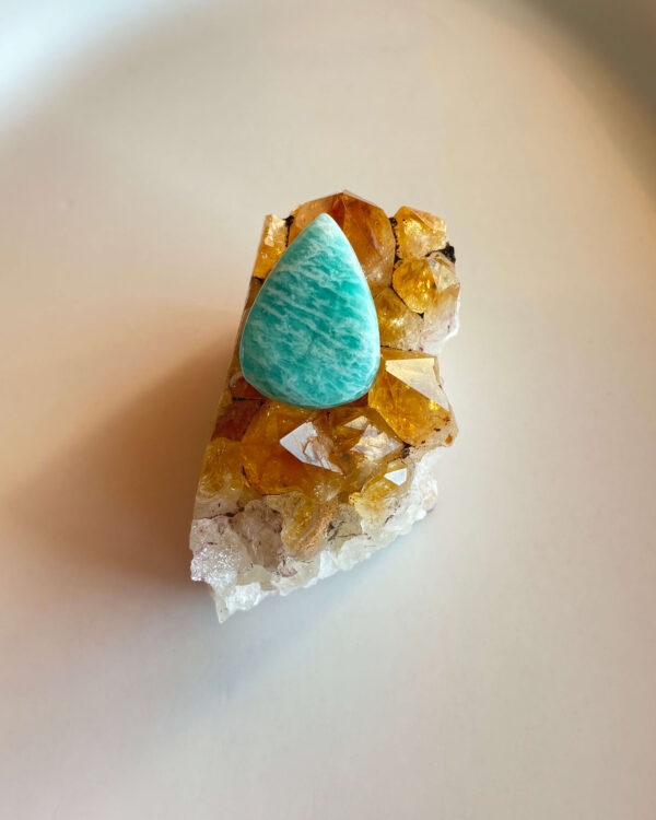 28mm Amazonite Cabochon for Wire-Wrapped Jewelry