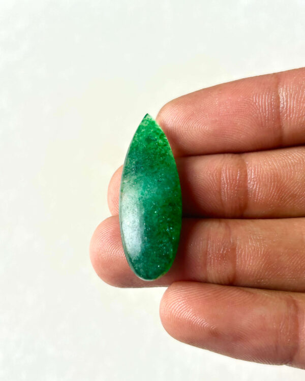 36 mm Green Jade Cabochon for Macrame