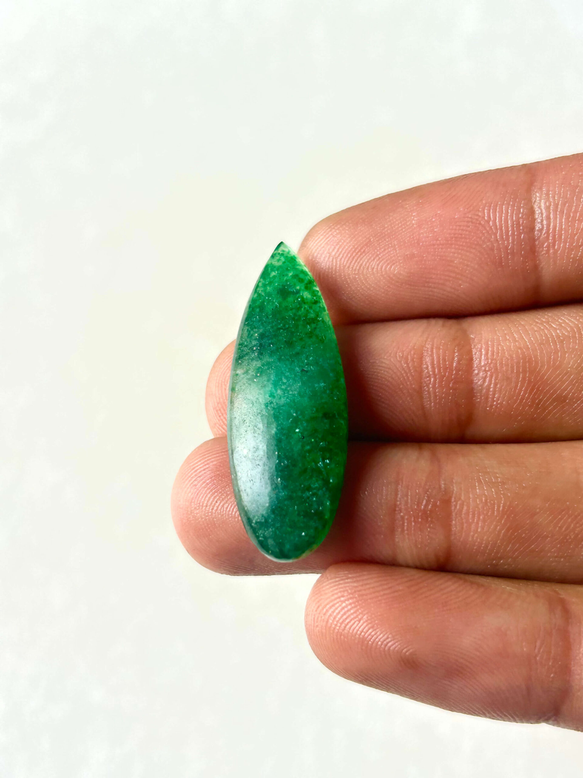 36 mm Green Jade Cabochon for Macrame
