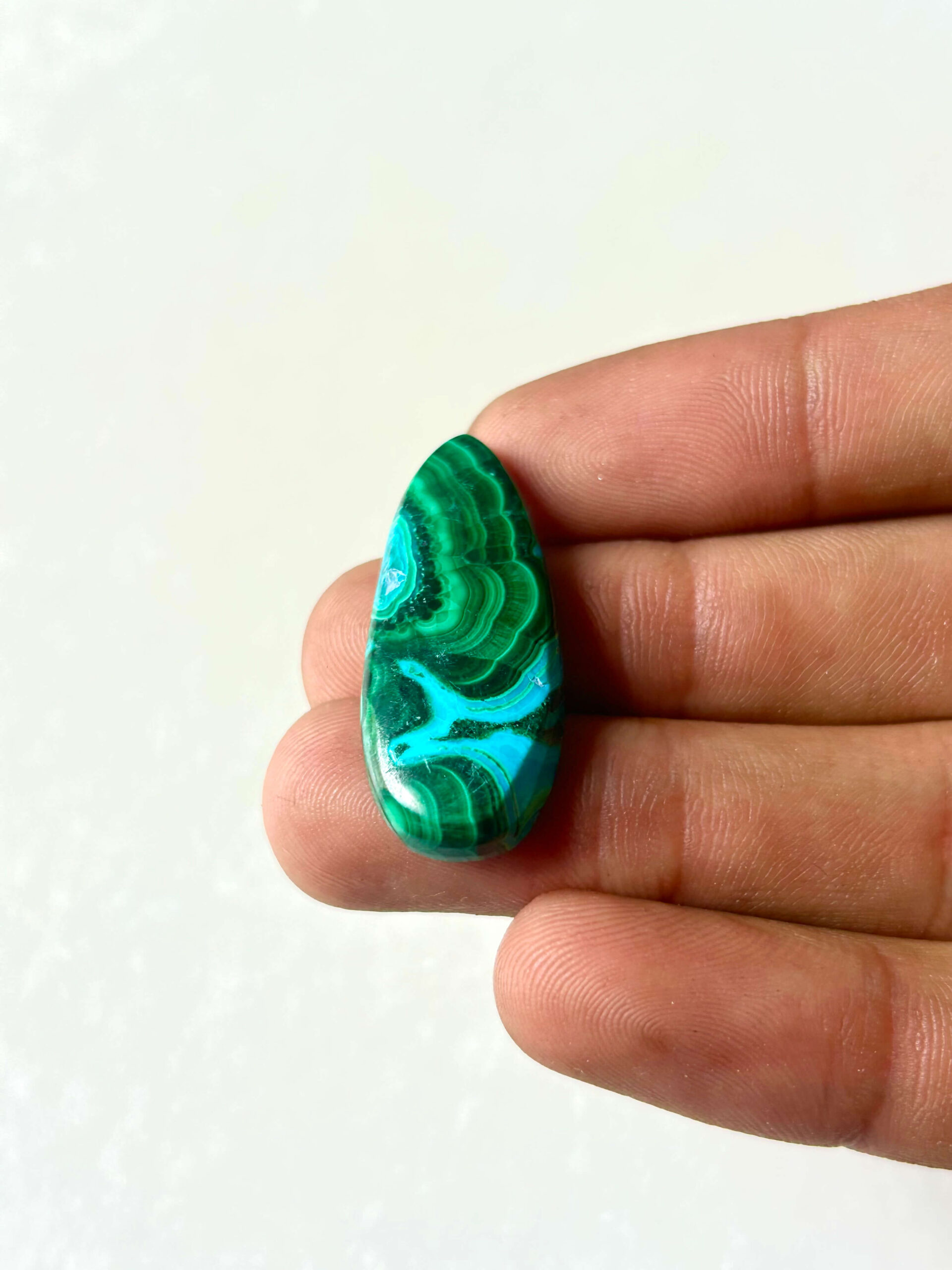34 mm Malachite Chrysocolla Cabochon for Jewelry Making