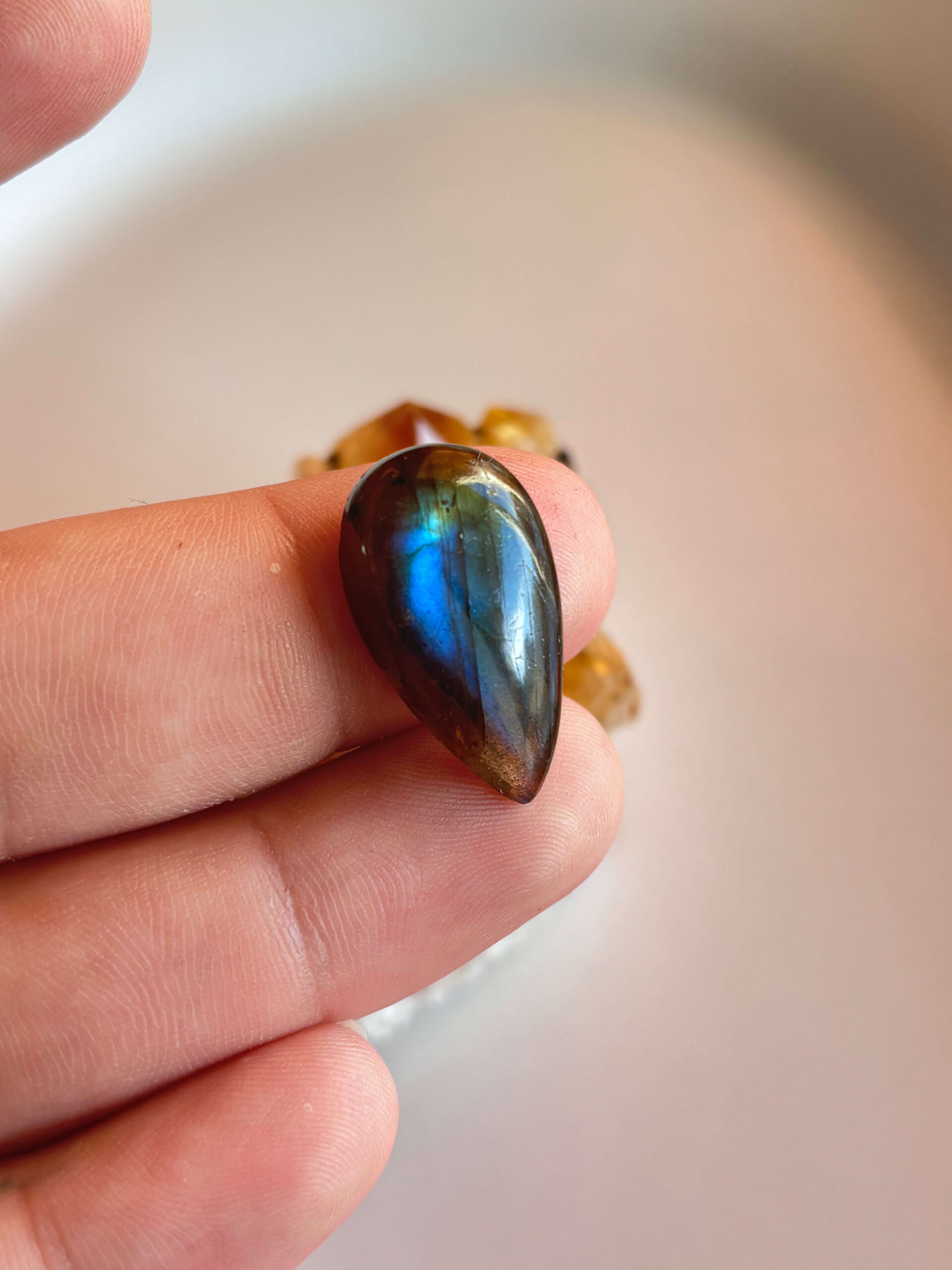 27mm Labradorite Cabochon for Beaded Pendants - Image 2