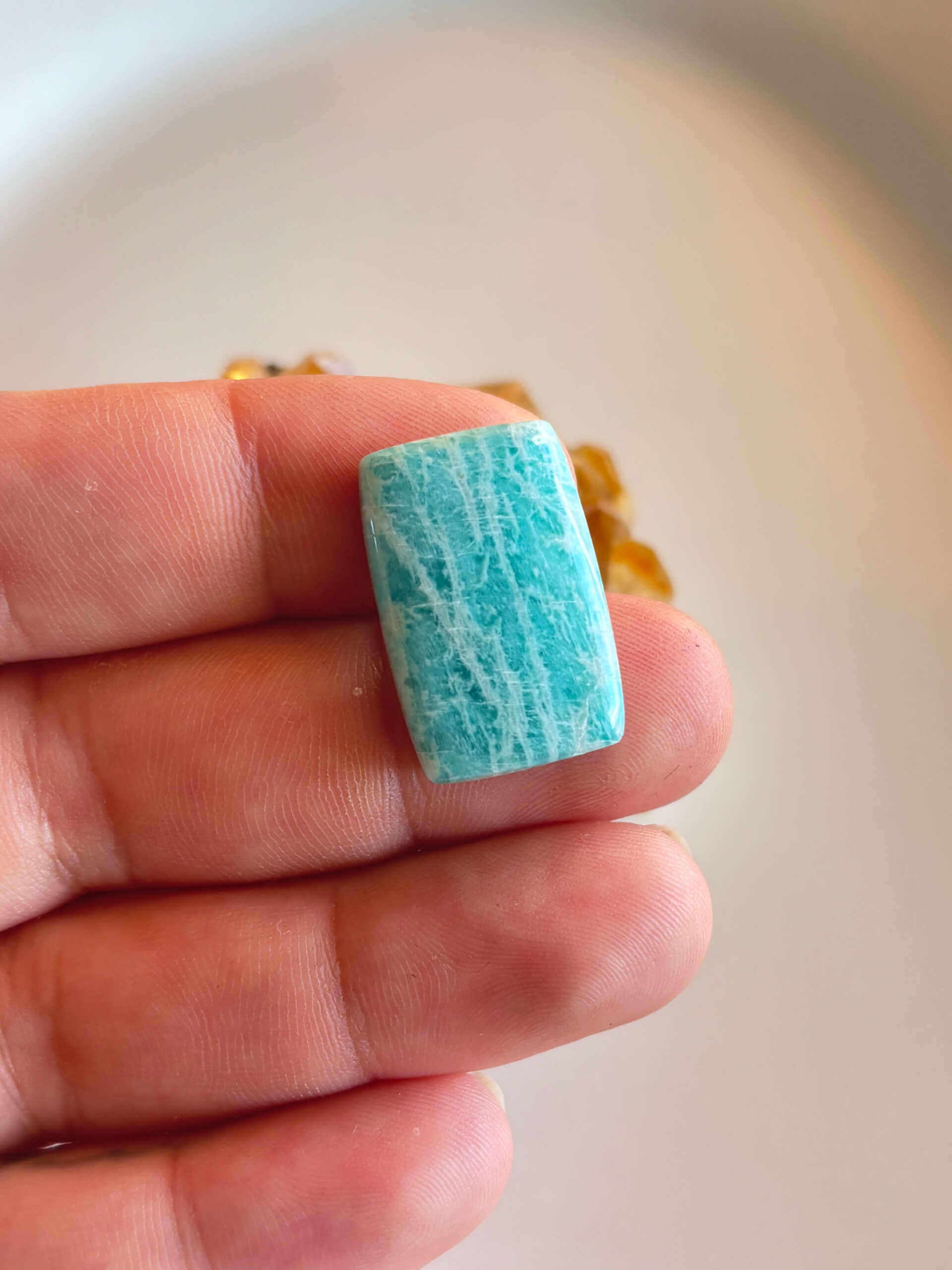 26mm Amazonite Cabochon for Macramé Jewelry