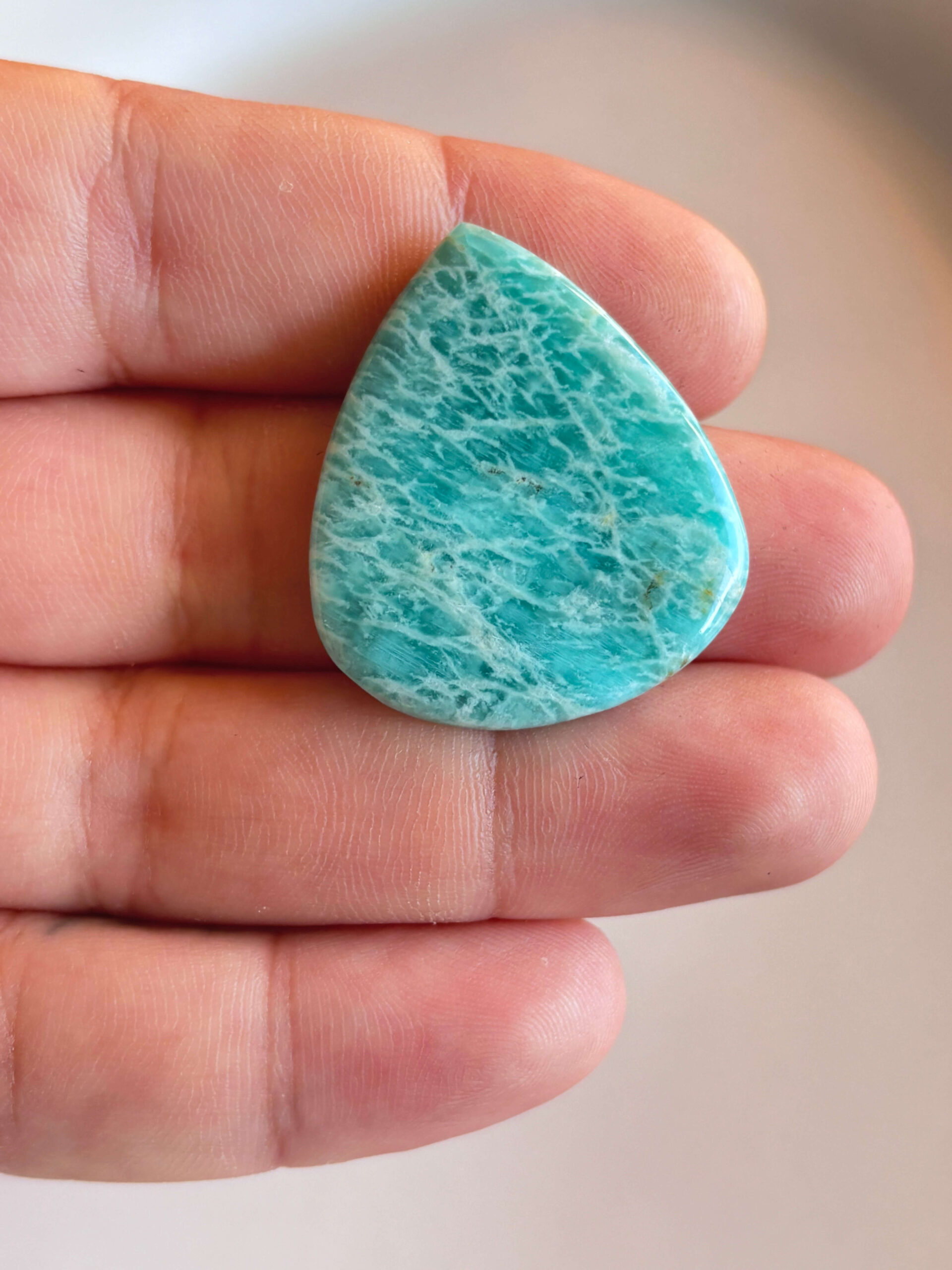 36mm Amazonite Cabochon for Wire Wrapping - Image 2