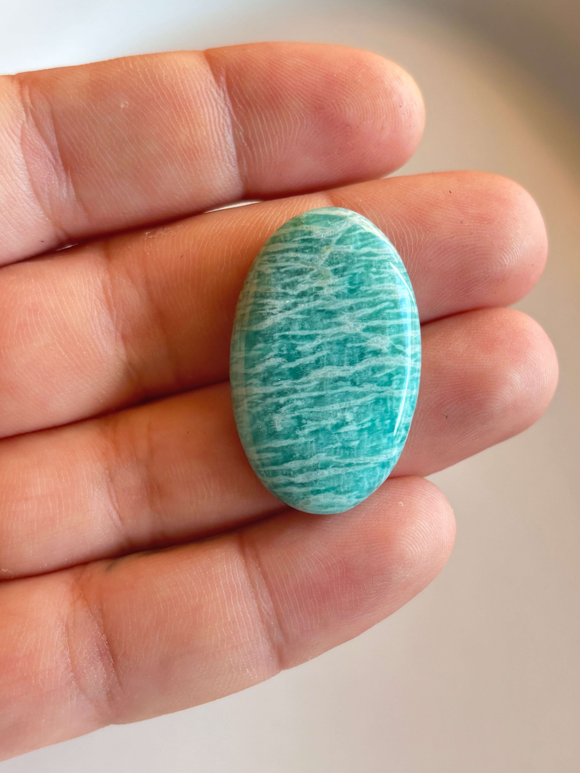 36mm Amazonite Cabochon for Artisan Jewelry - Image 2