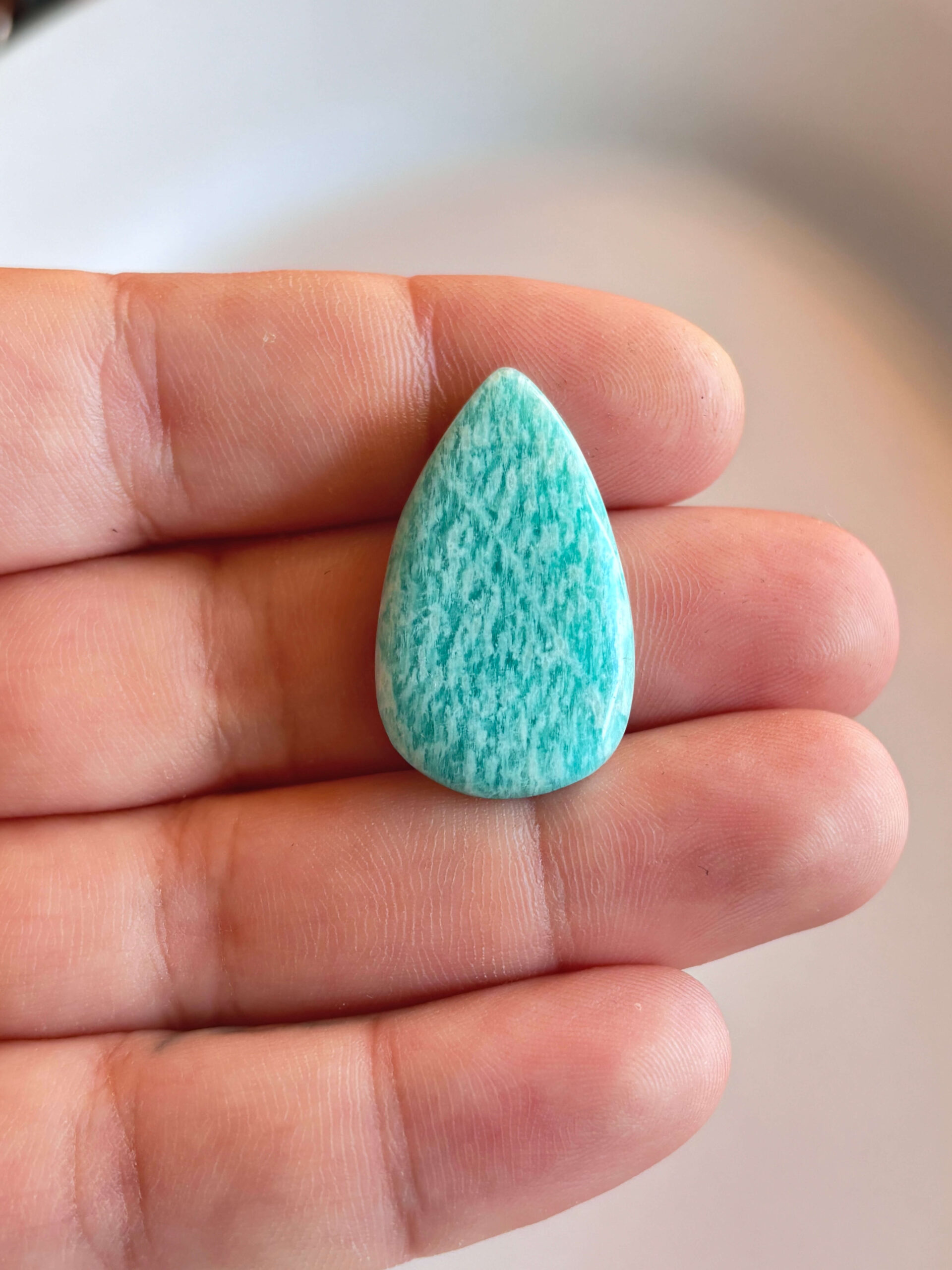 33mm Amazonite Cabochon for Macramé Settings - Image 2