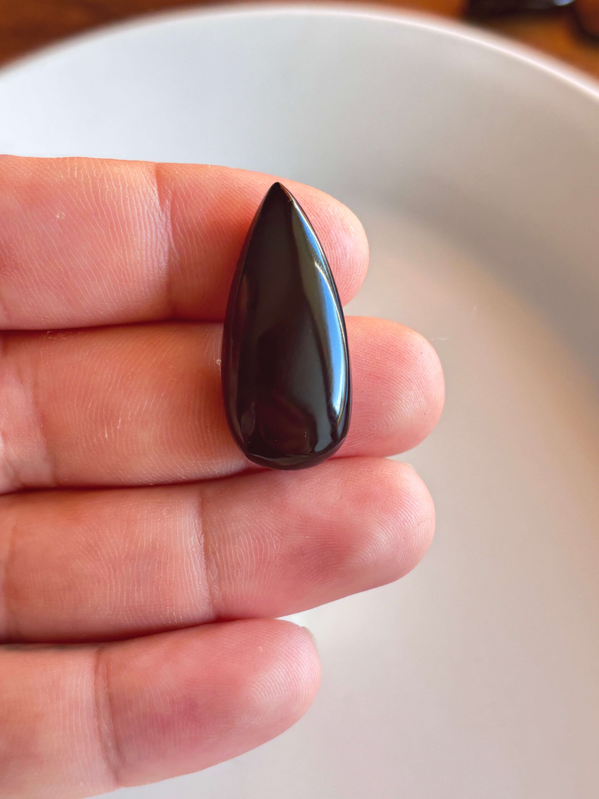 34mm Black Onyx Cabochon for Pendant Making - Image 2