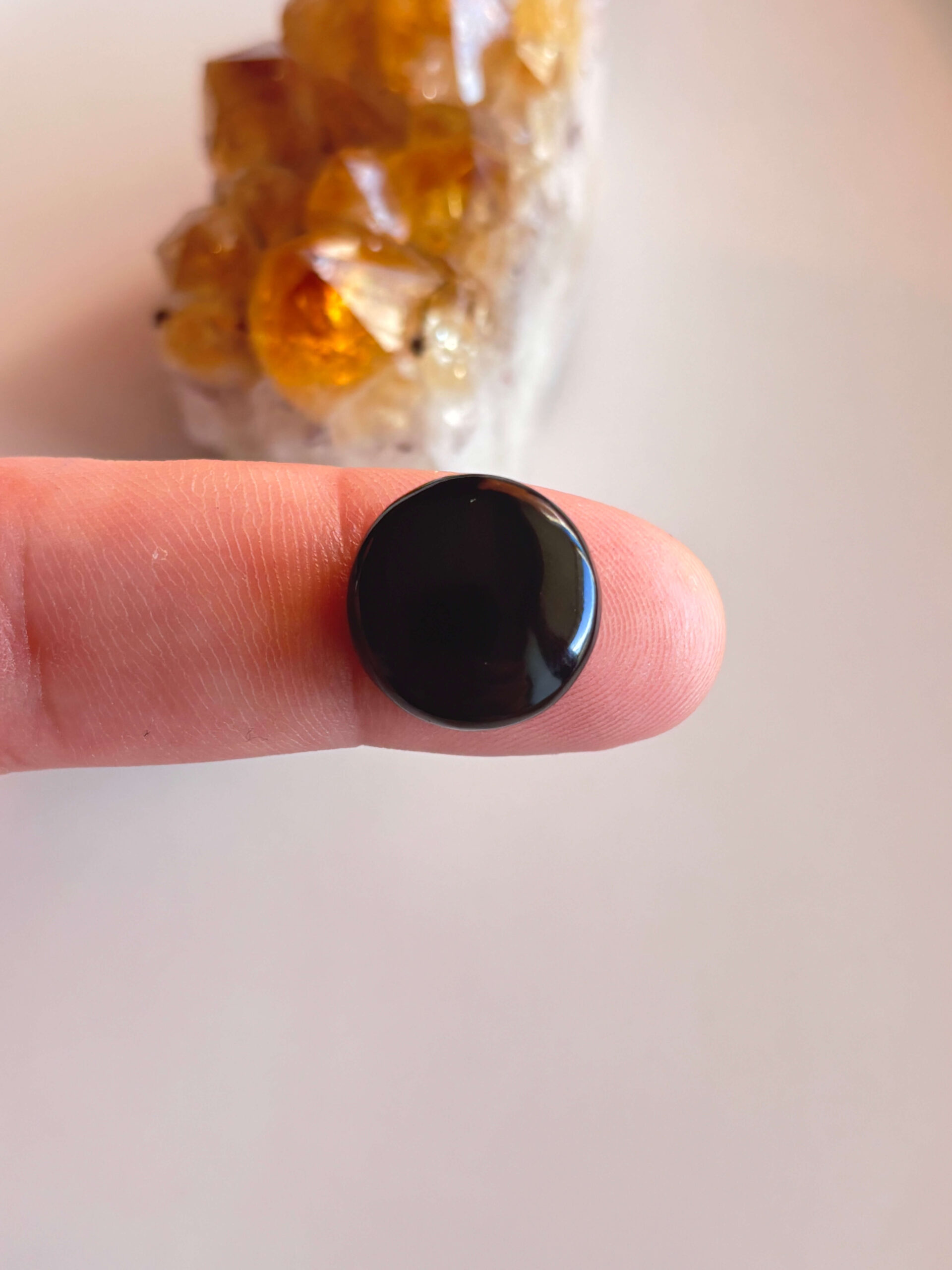 17mm Black Onyx Cabochon for Wire Wrapping - Image 2