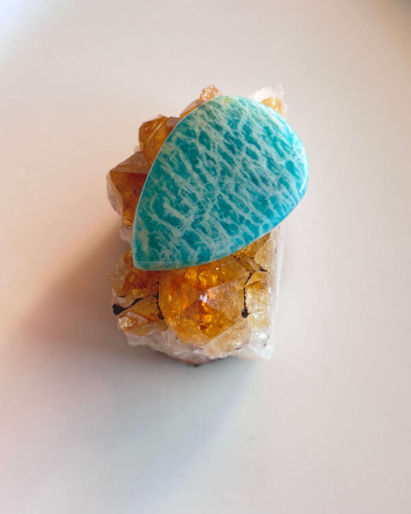 38mm Amazonite Cabochon for Macramé Pendants