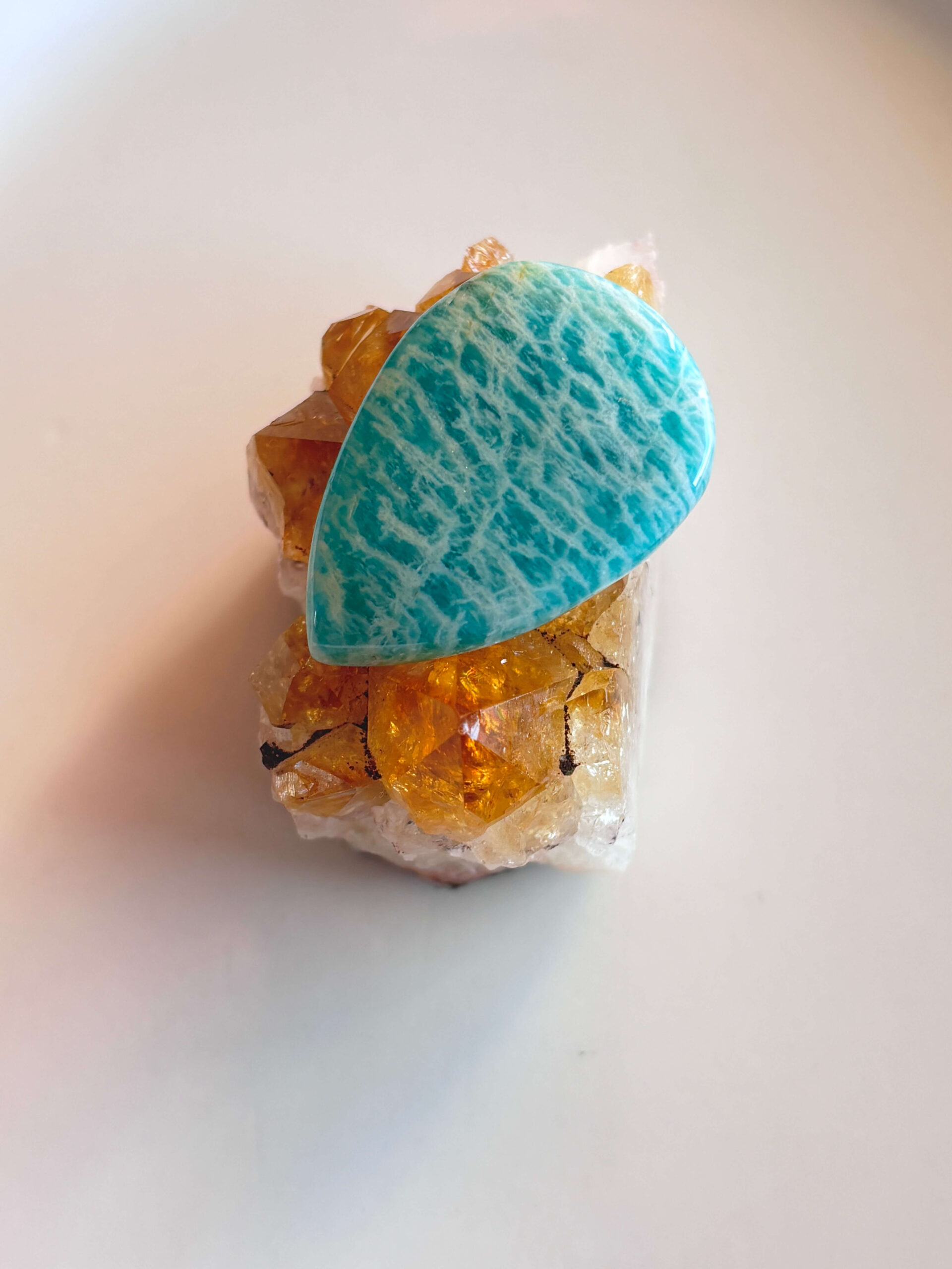38mm Amazonite Cabochon for Macramé Pendants