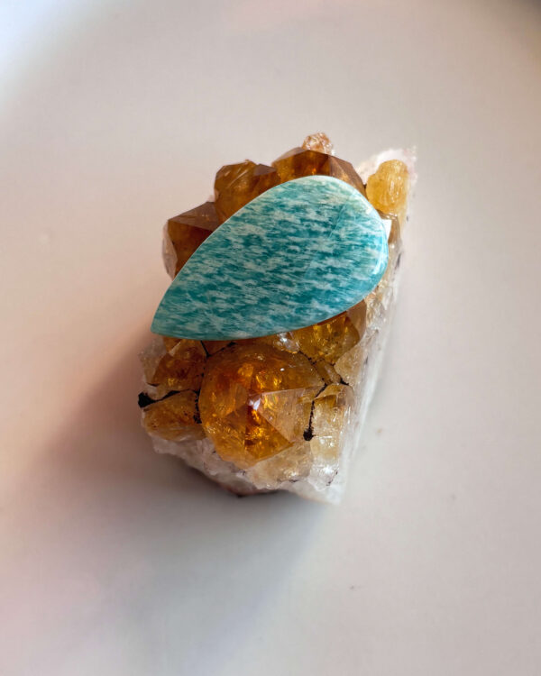35mm Amazonite Cabochon for Wire-Wrapped Jewelry