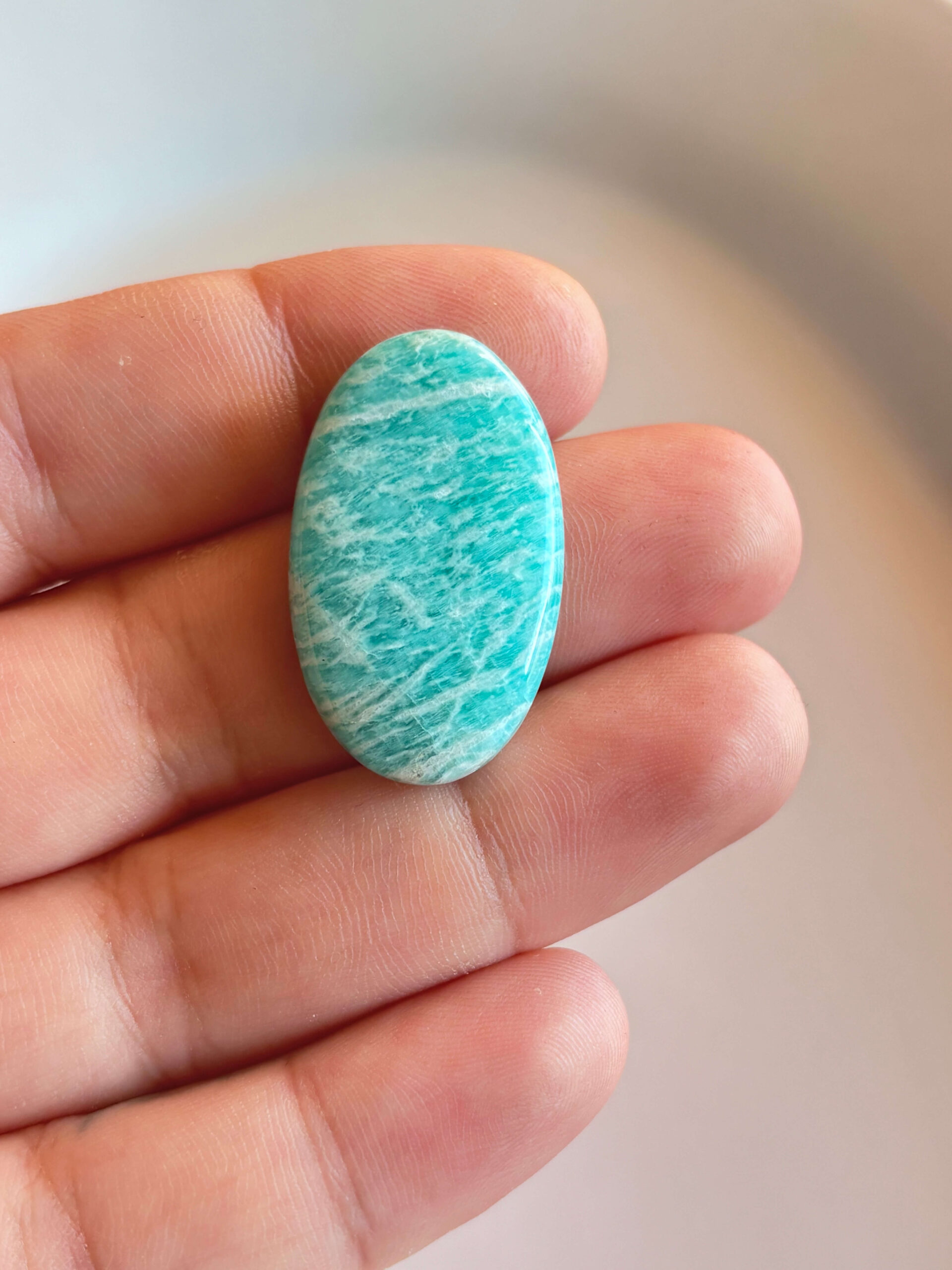 35mm Amazonite Cabochon for Handmade Necklaces - Image 2