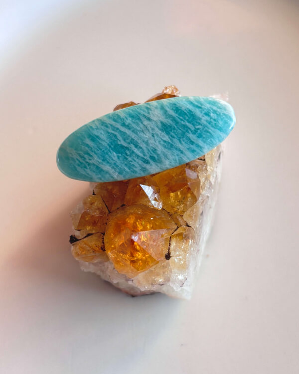 45mm Amazonite Cabochon for Macramé Jewelry
