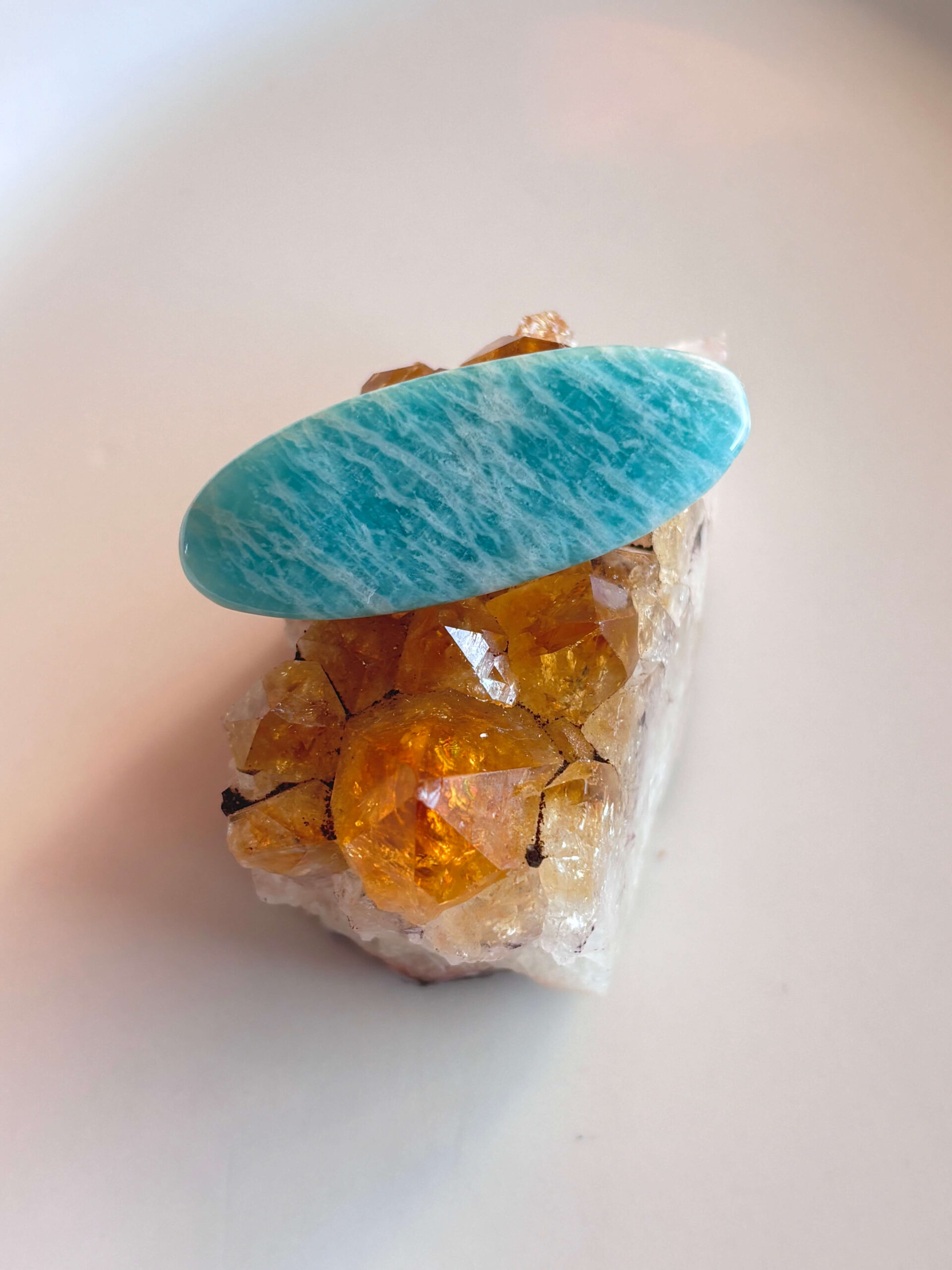 45mm Amazonite Cabochon for Macramé Jewelry