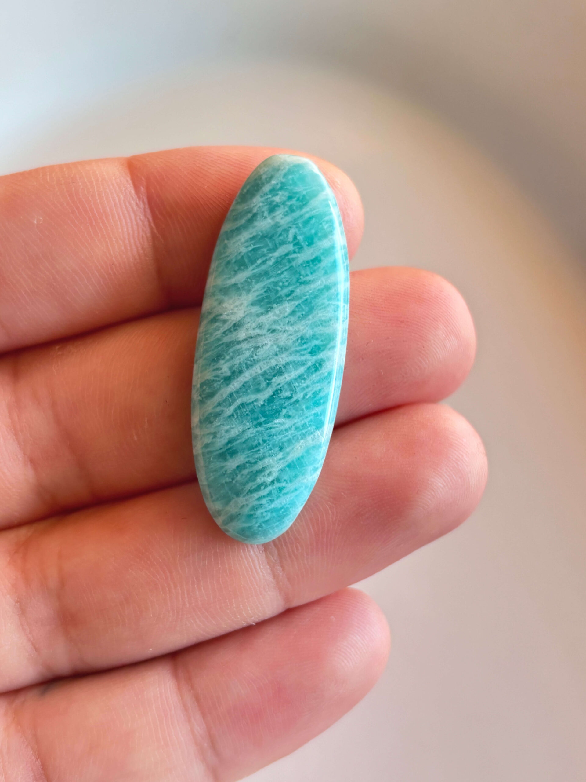 45mm Amazonite Cabochon for Macramé Jewelry - Image 2