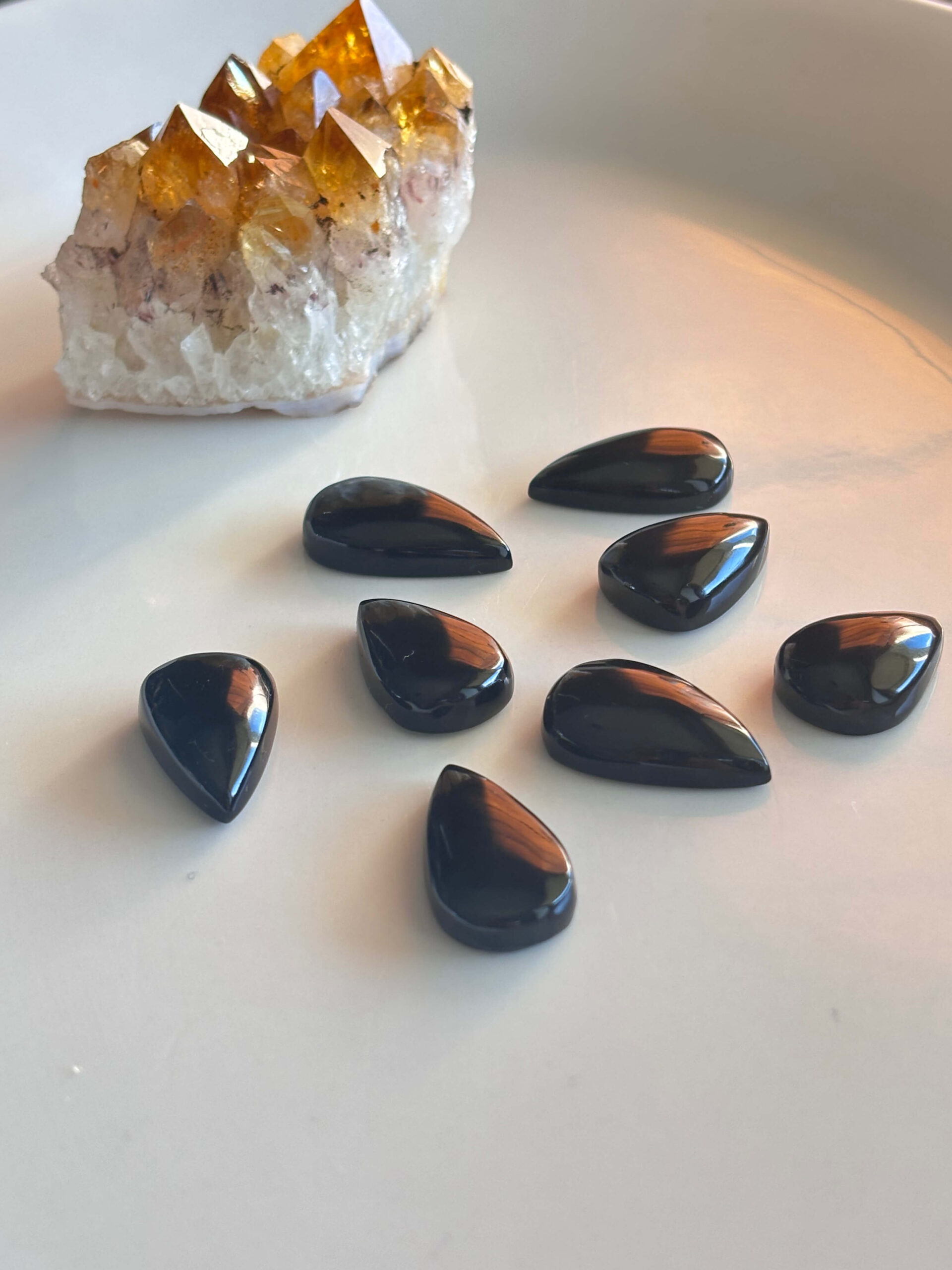 Drop Black Onyx Cabochon – Genuine Undyed Stone - Image 4